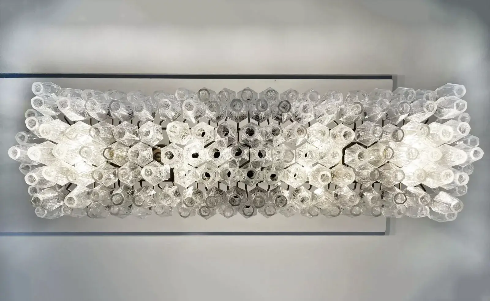 Elegant Transparent Murano Poliedri Chandelier - Image 16