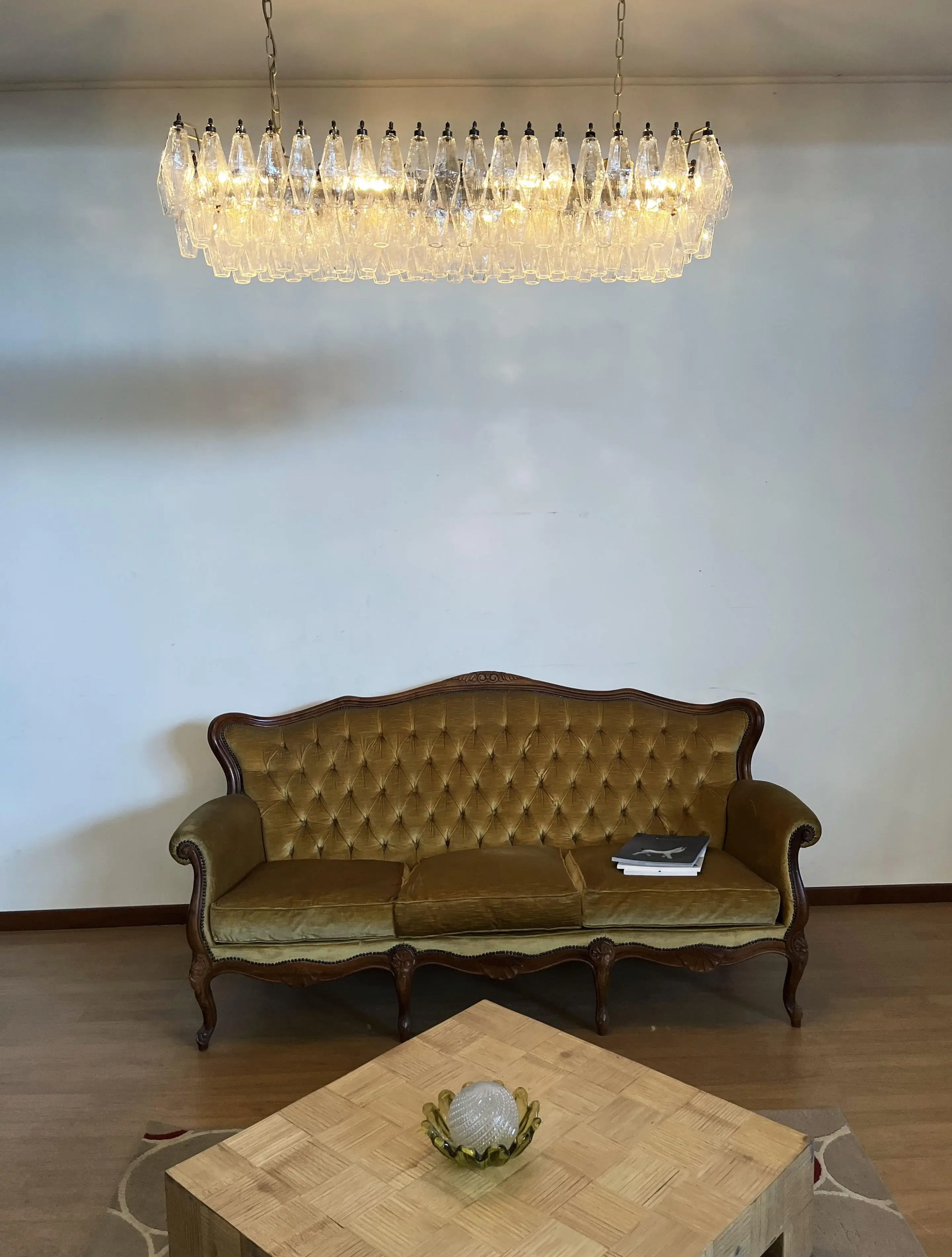 Elegant Transparent Murano Poliedri Chandelier - Image 6