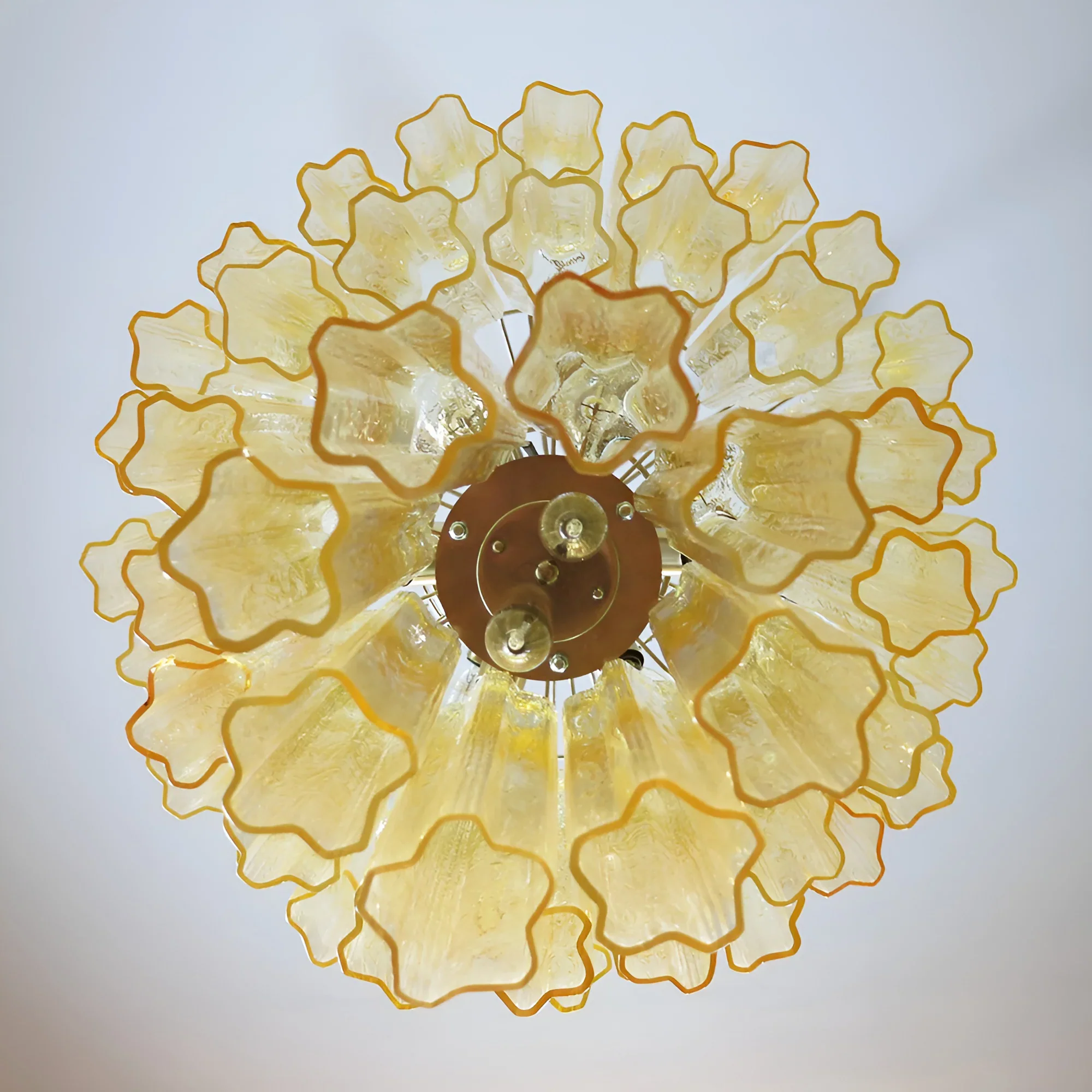 Elegant Yellow Murano Glass Tube Chandelier - Image 13