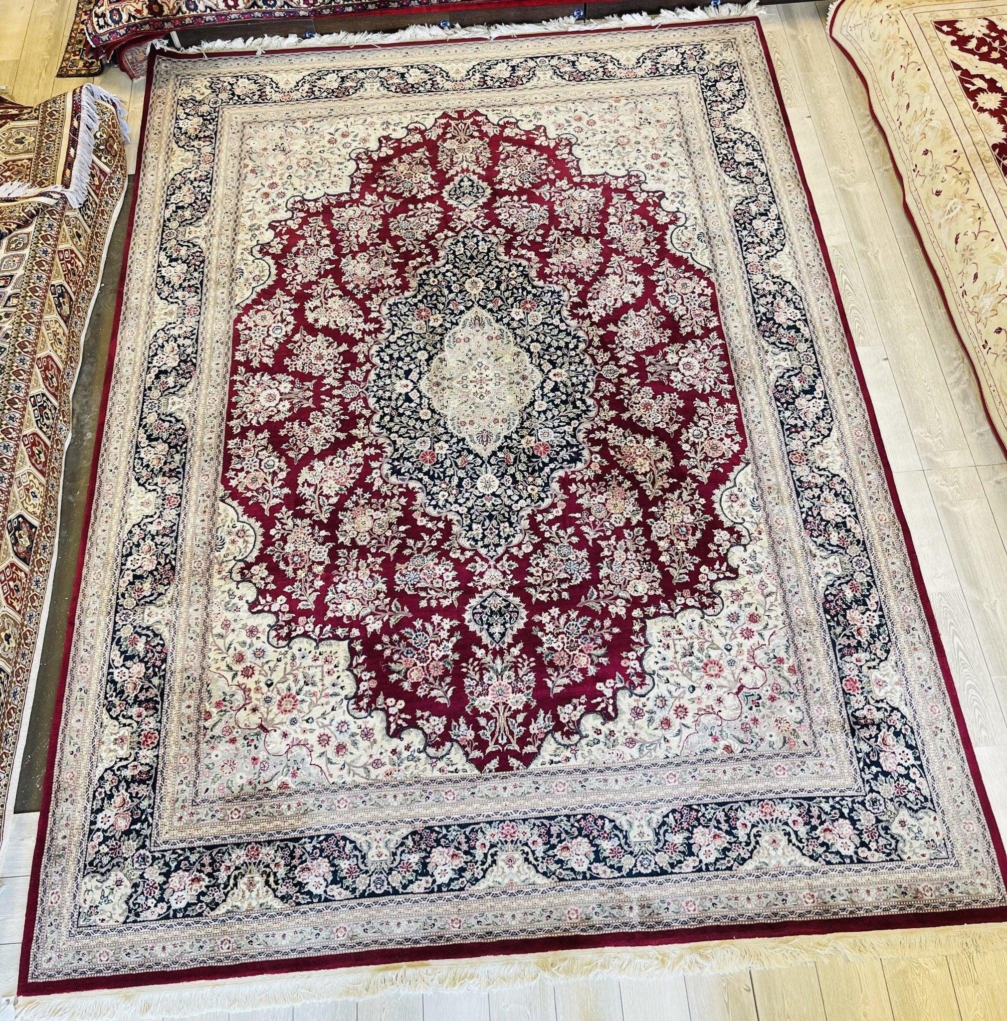 Exquisite Mint Hand-Knotted Peshawar Oriental Wool Rug – 9' x 12' - Image 3