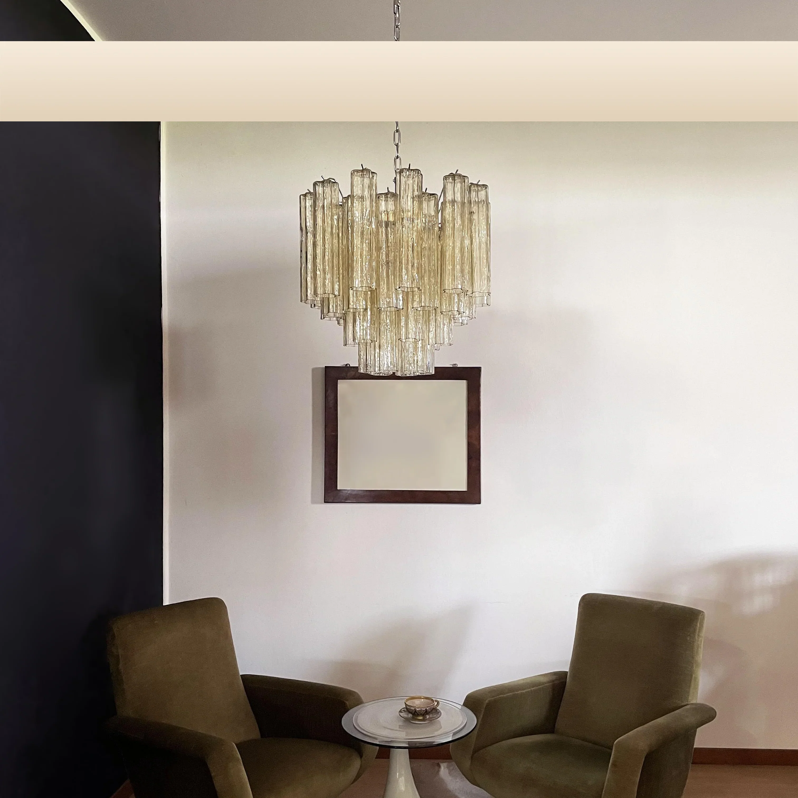 Fantastic Murano Amber Glass Tube Chandelier - Image 19