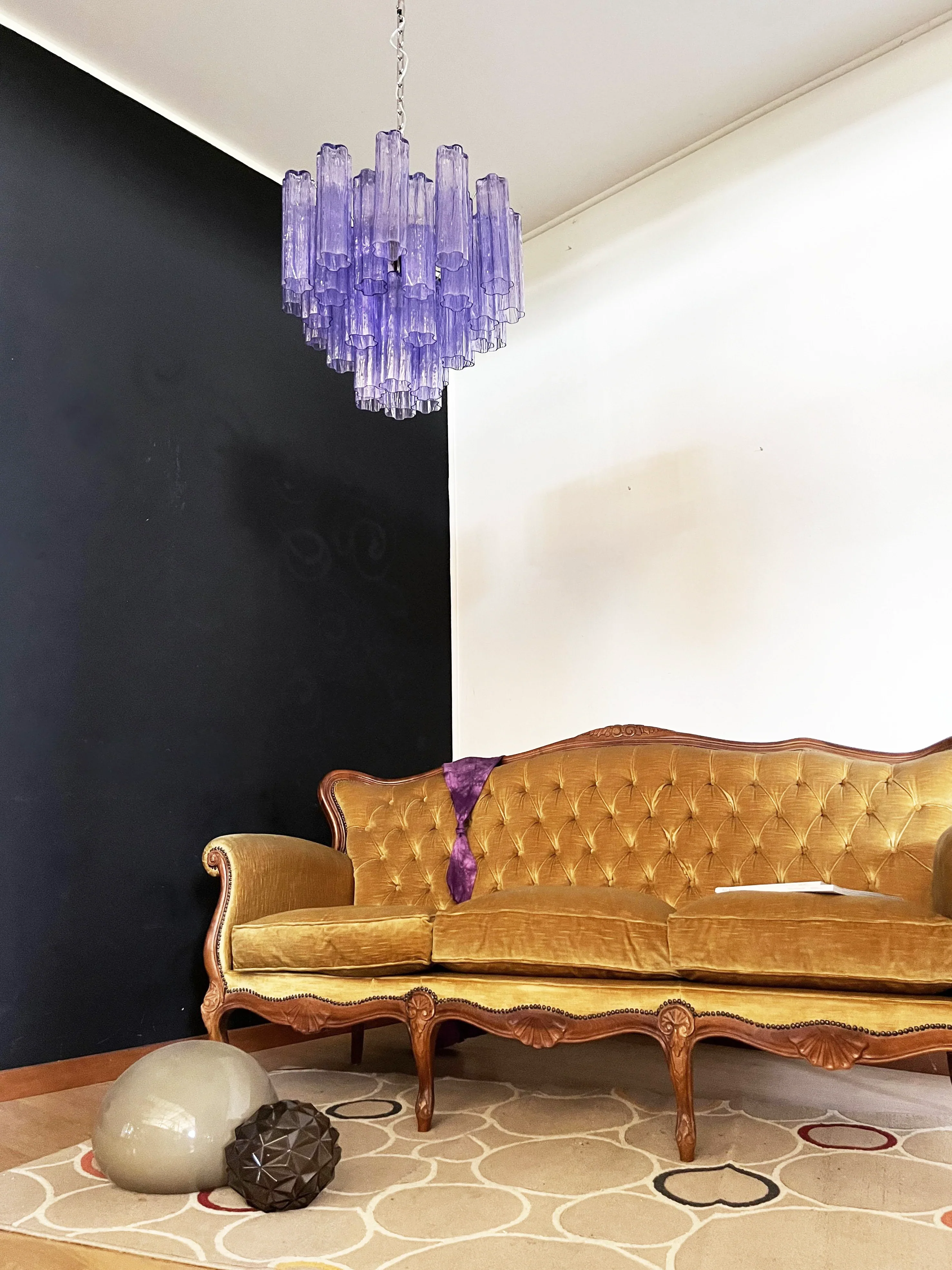 Fantastic Murano Amethyst Glass Tube Chandelier - Image 14