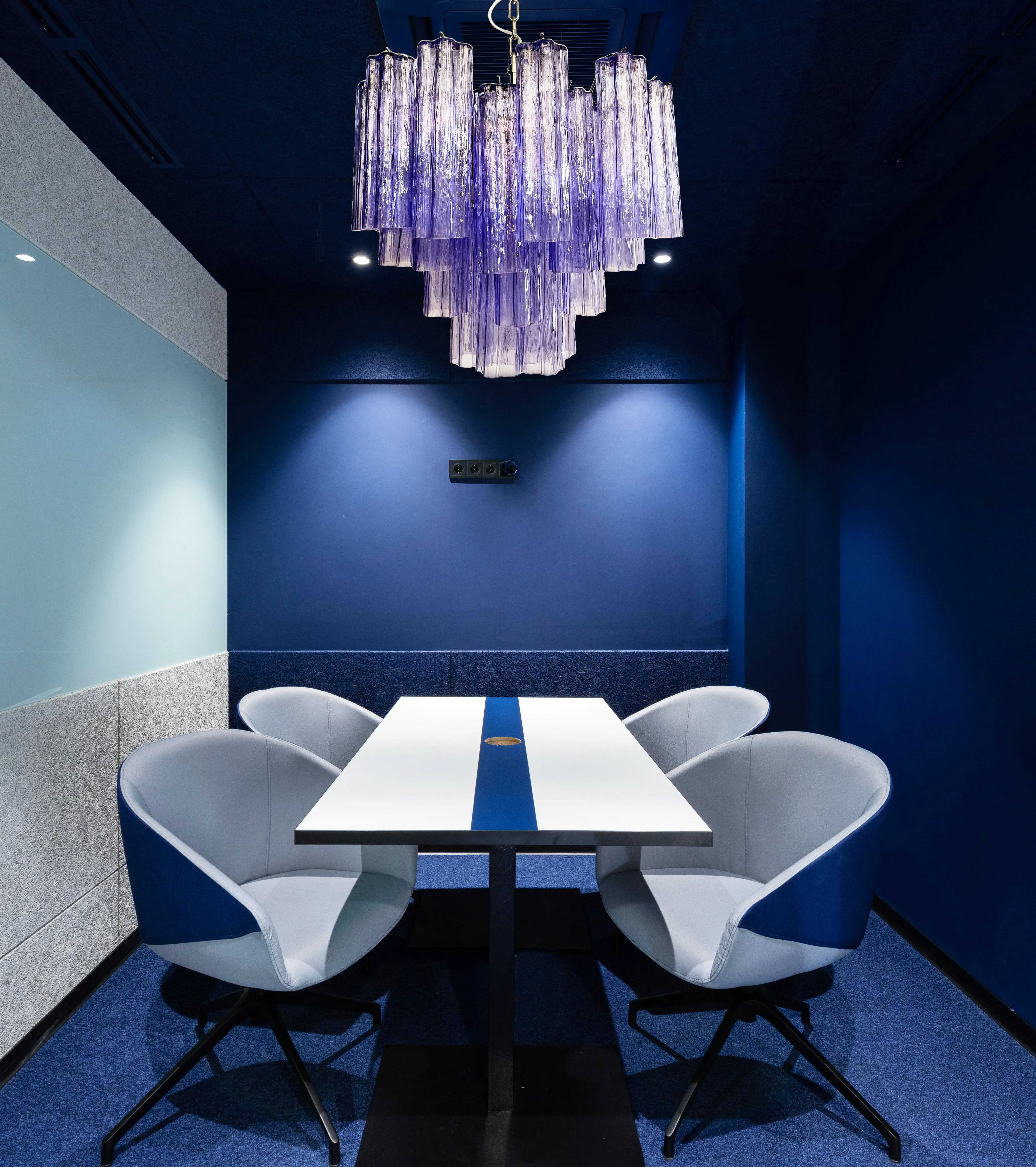 Fantastic Murano Amethyst Glass Tube Chandelier - Image 16