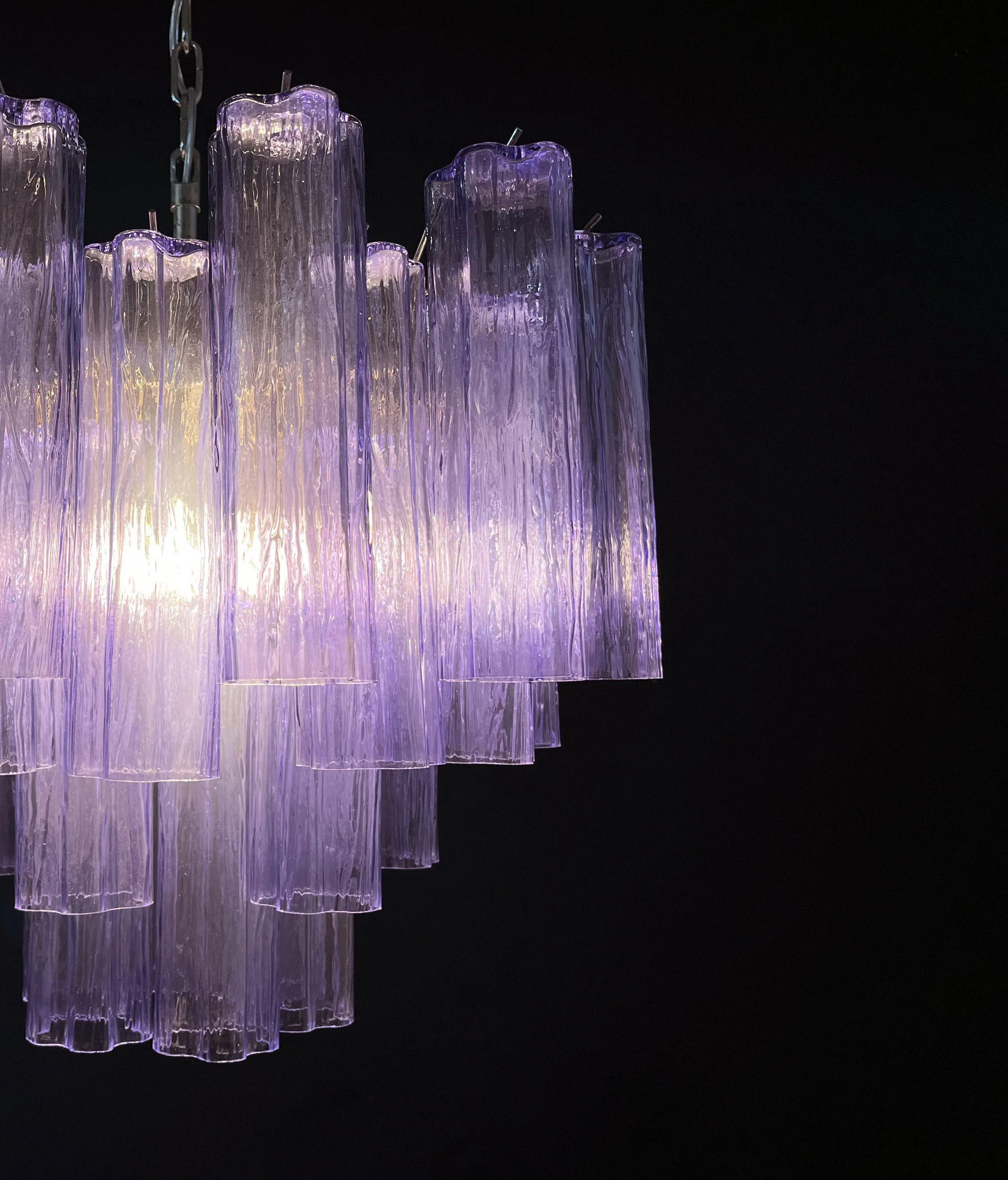 Fantastic Murano Amethyst Glass Tube Chandelier - Image 23