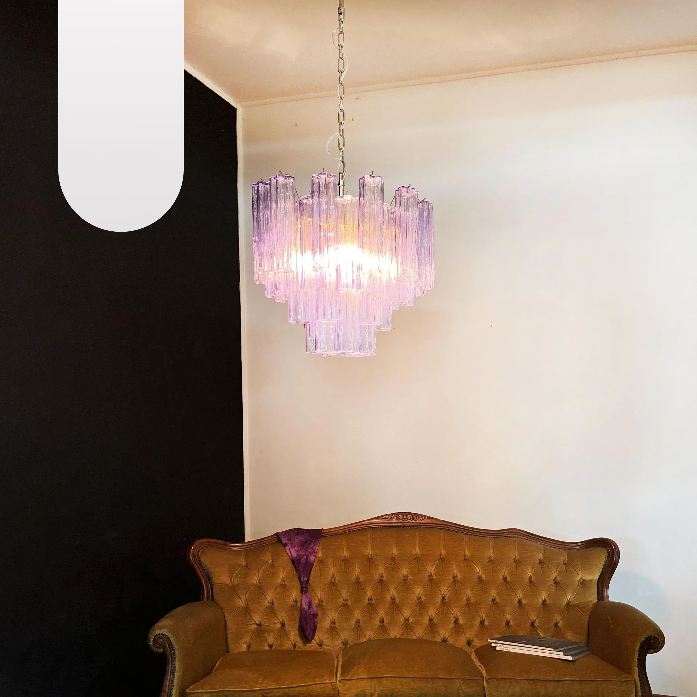 Fantastic Murano Amethyst Glass Tube Chandelier - Image 25