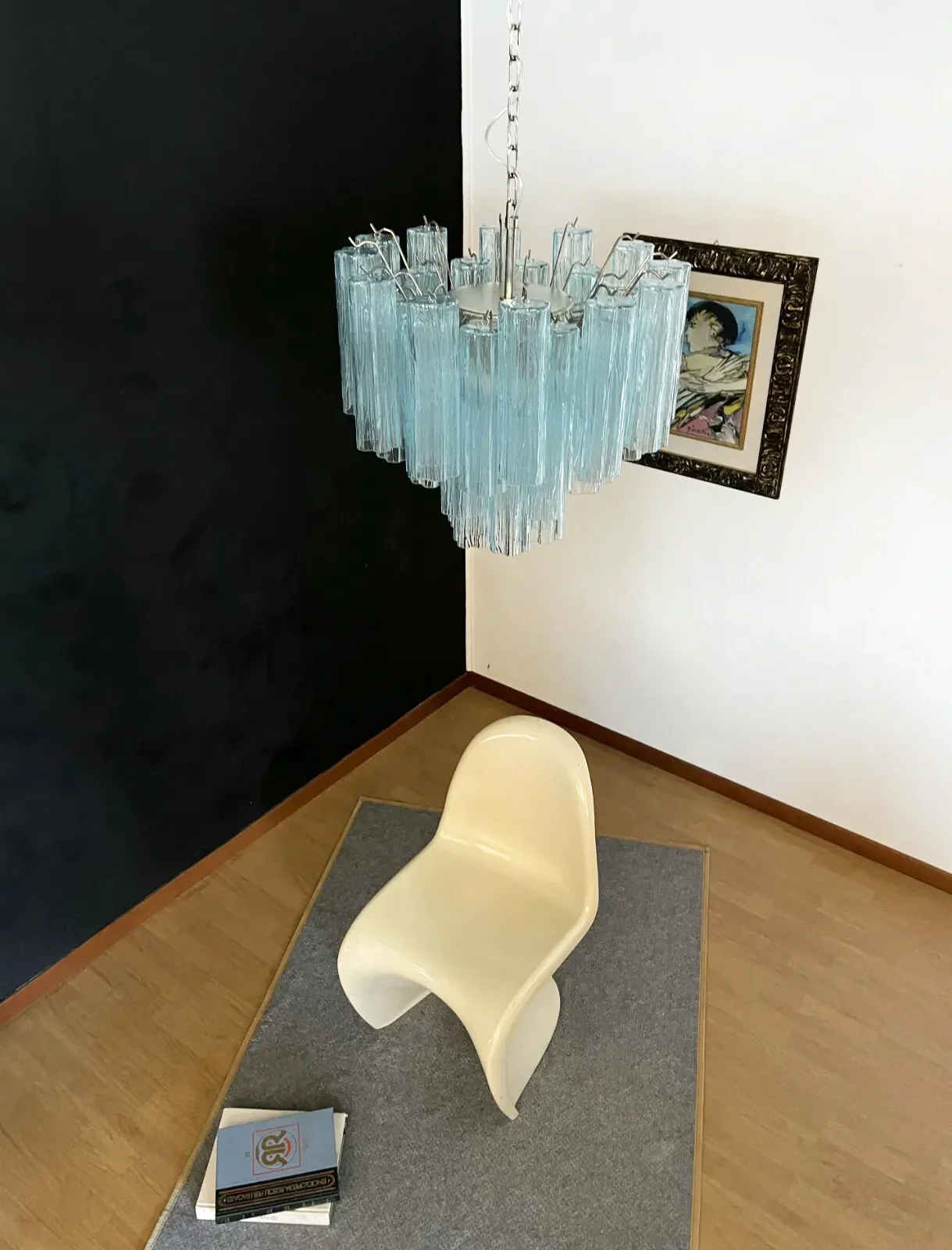 Fantastic Murano Blue Glass Tube Chandelier - Image 13