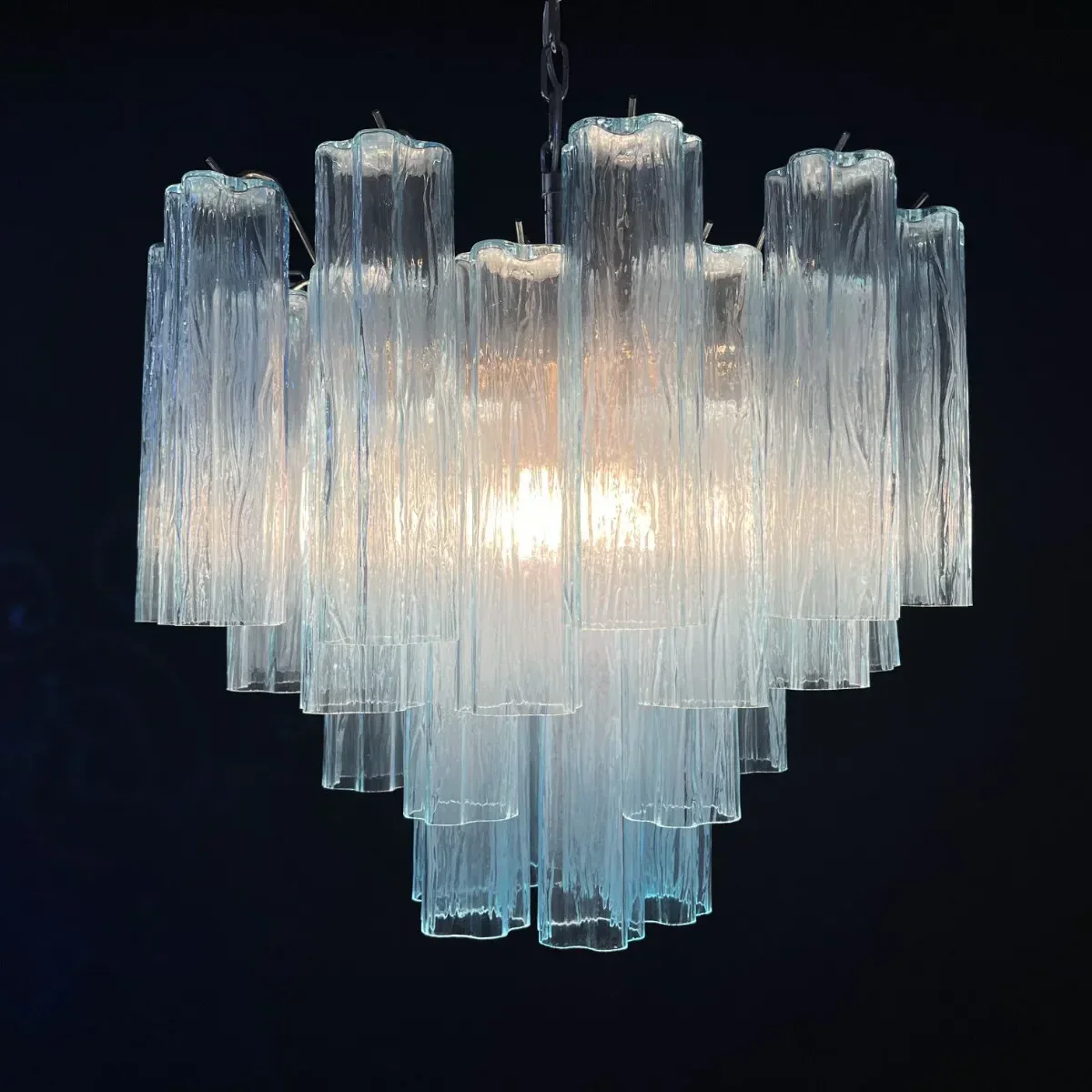 Fantastic Murano Blue Glass Tube Chandelier - Image 16