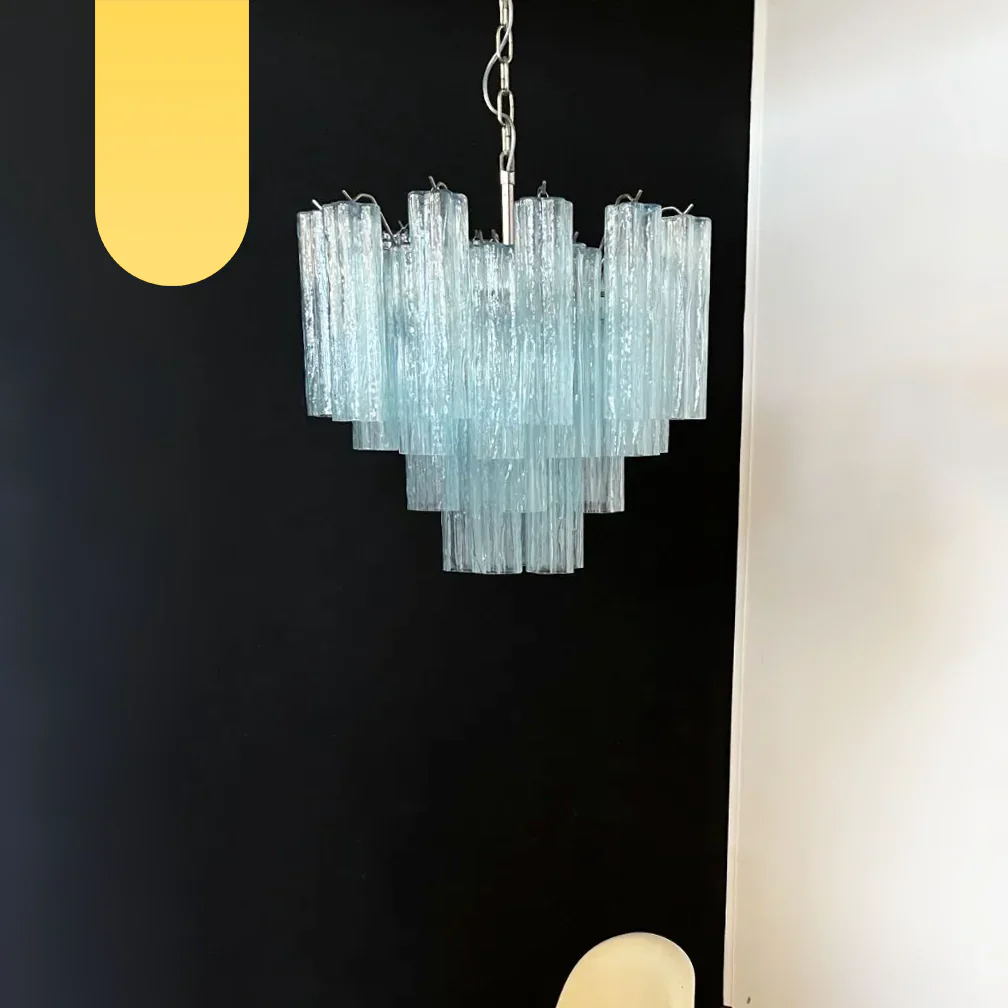 Fantastic Murano Blue Glass Tube Chandelier - Image 20