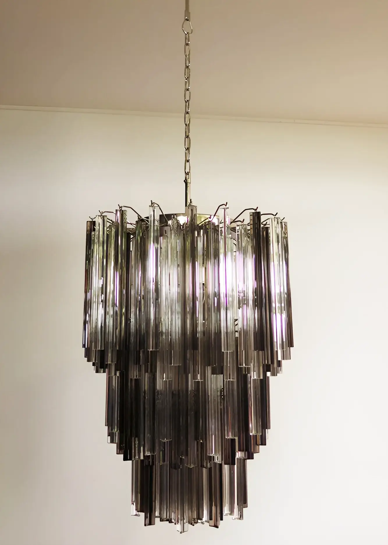 Fantastic Murano Prisms Smoked Transparent Chandelier - Image 10