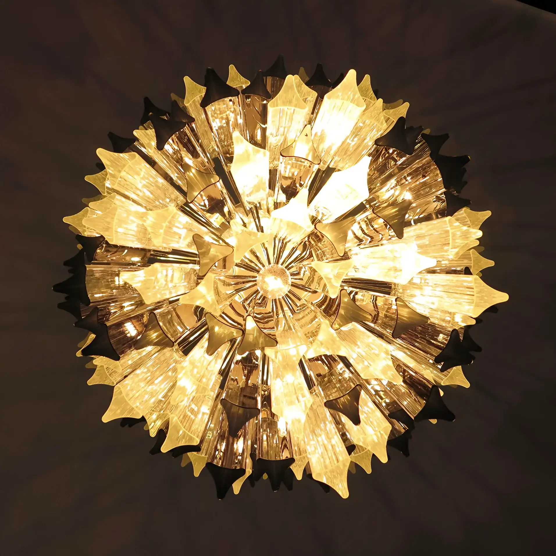 Fantastic Murano Prisms Smoked Transparent Chandelier - Image 13