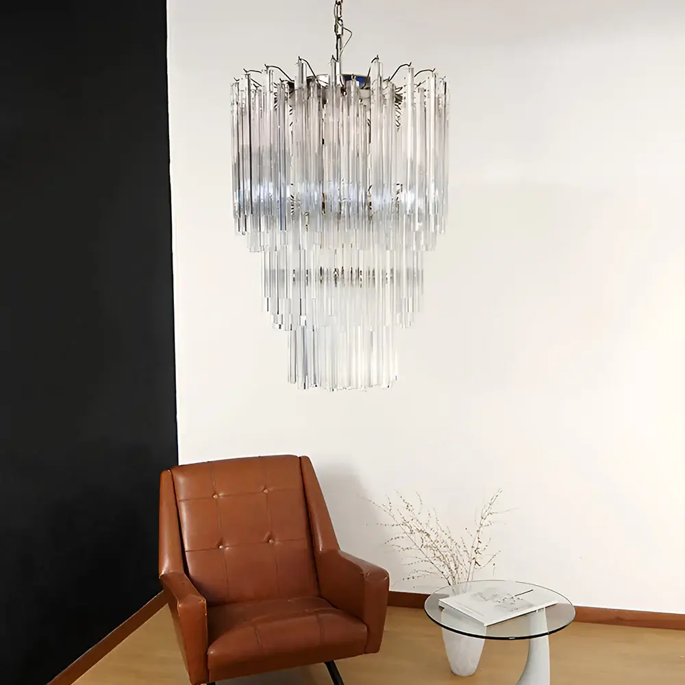 Fantastic Murano Prisms Transparent Chandelier - Image 2