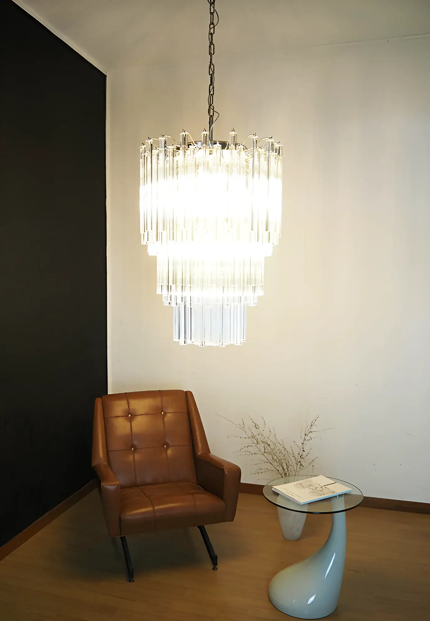 Fantastic Murano Prisms Transparent Chandelier - Image 3