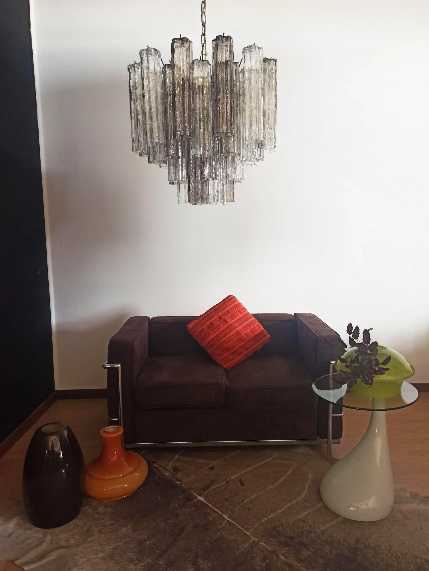 Fantastic Murano Smoked Glass Tube Chandelier - Image 5