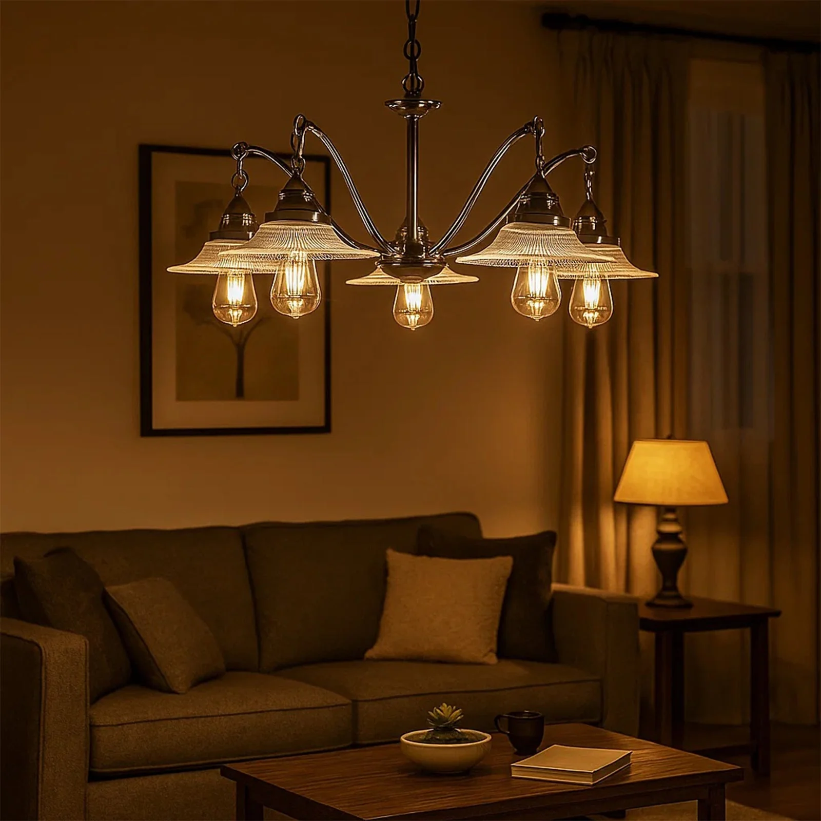Farmhouse Glass Chandelier - Image 8