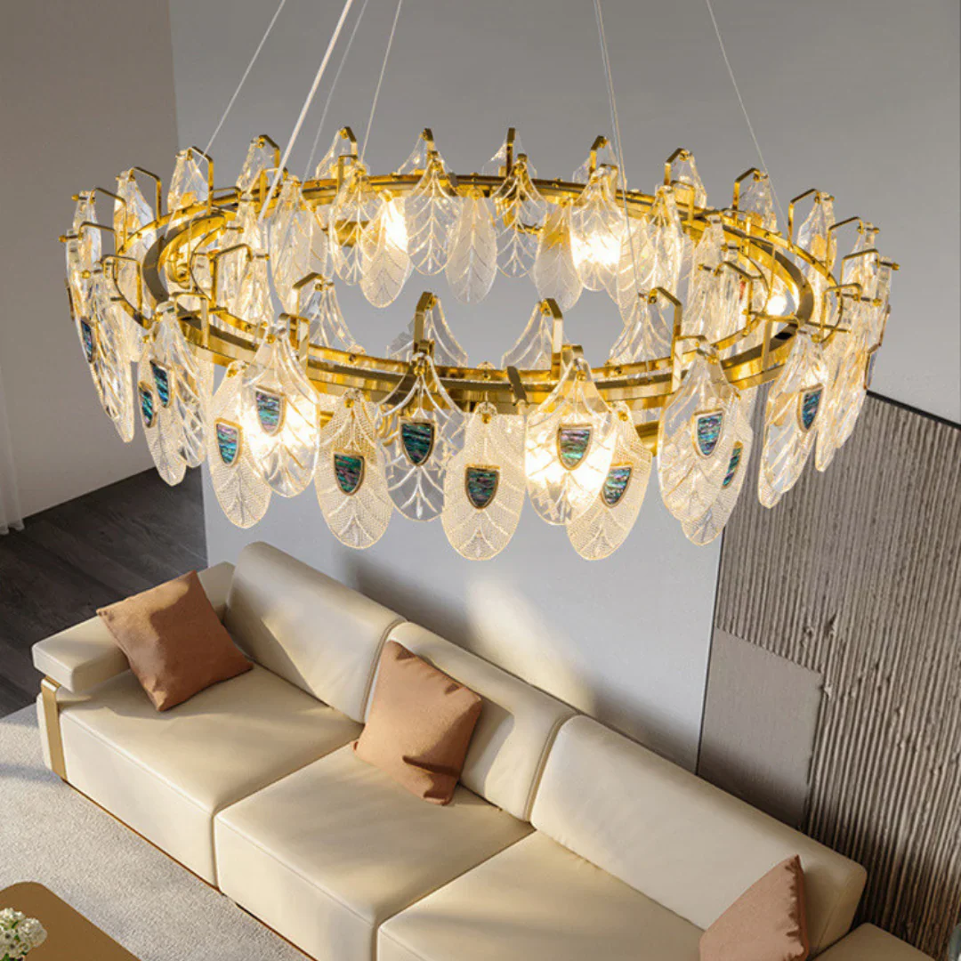 Feather Crystal Abalone Chandelier - Image 11