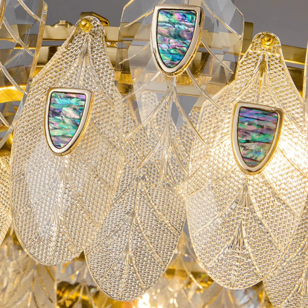 Feather Crystal Abalone Chandelier - Image 13