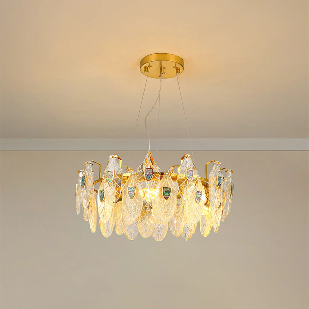 Feather Crystal Abalone Chandelier - Image 14