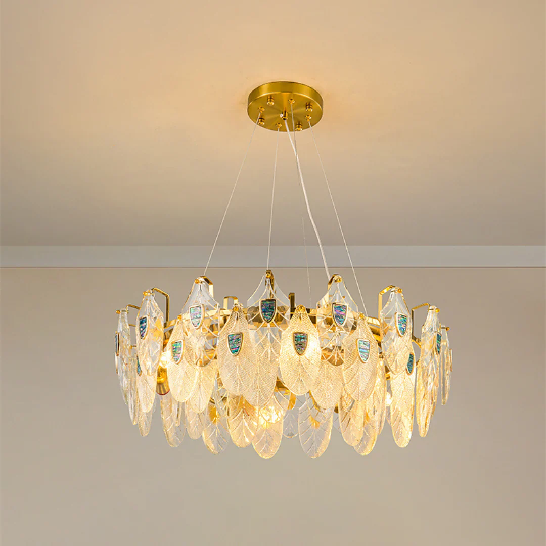 Feather Crystal Abalone Chandelier - Image 15