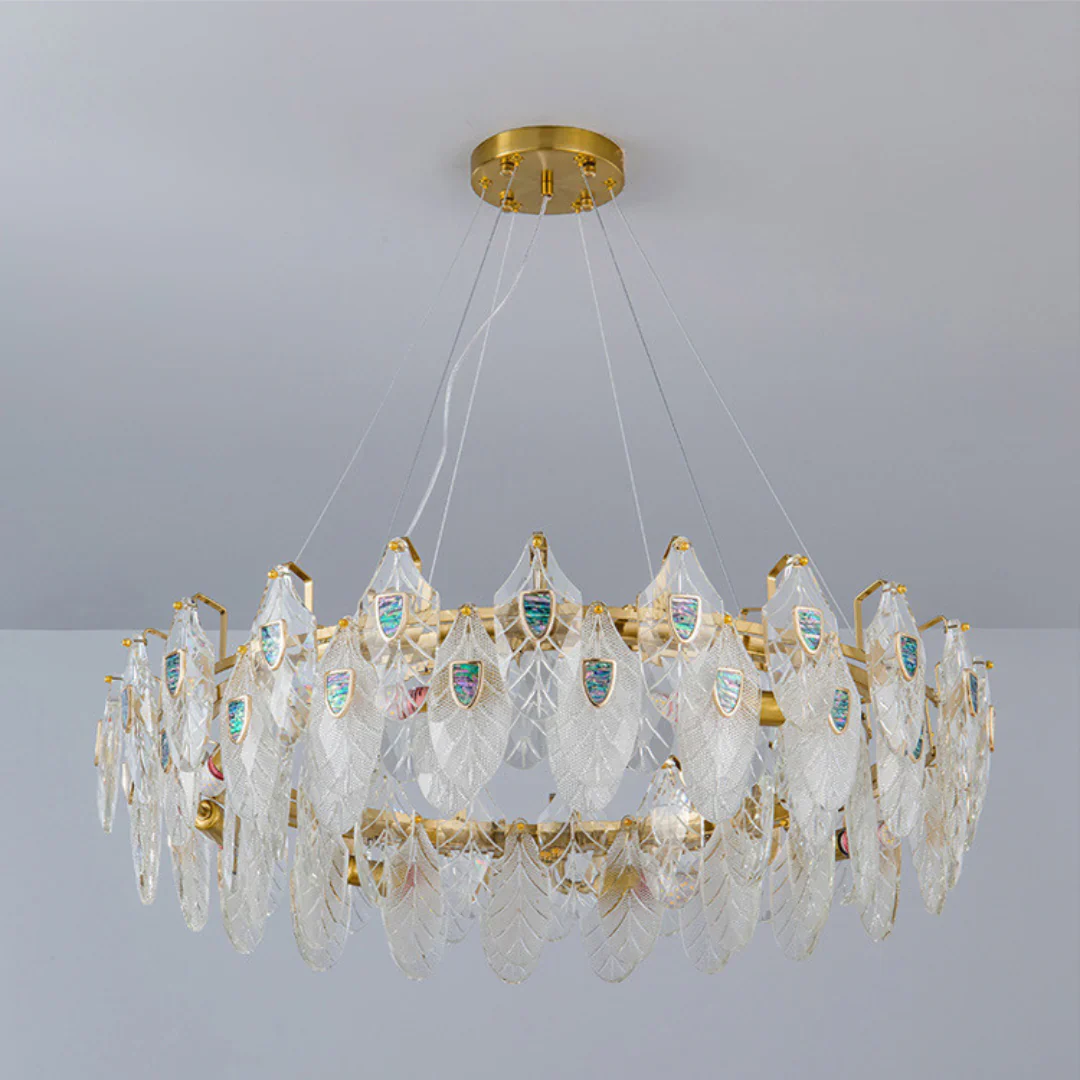 Feather Crystal Abalone Chandelier - Image 17