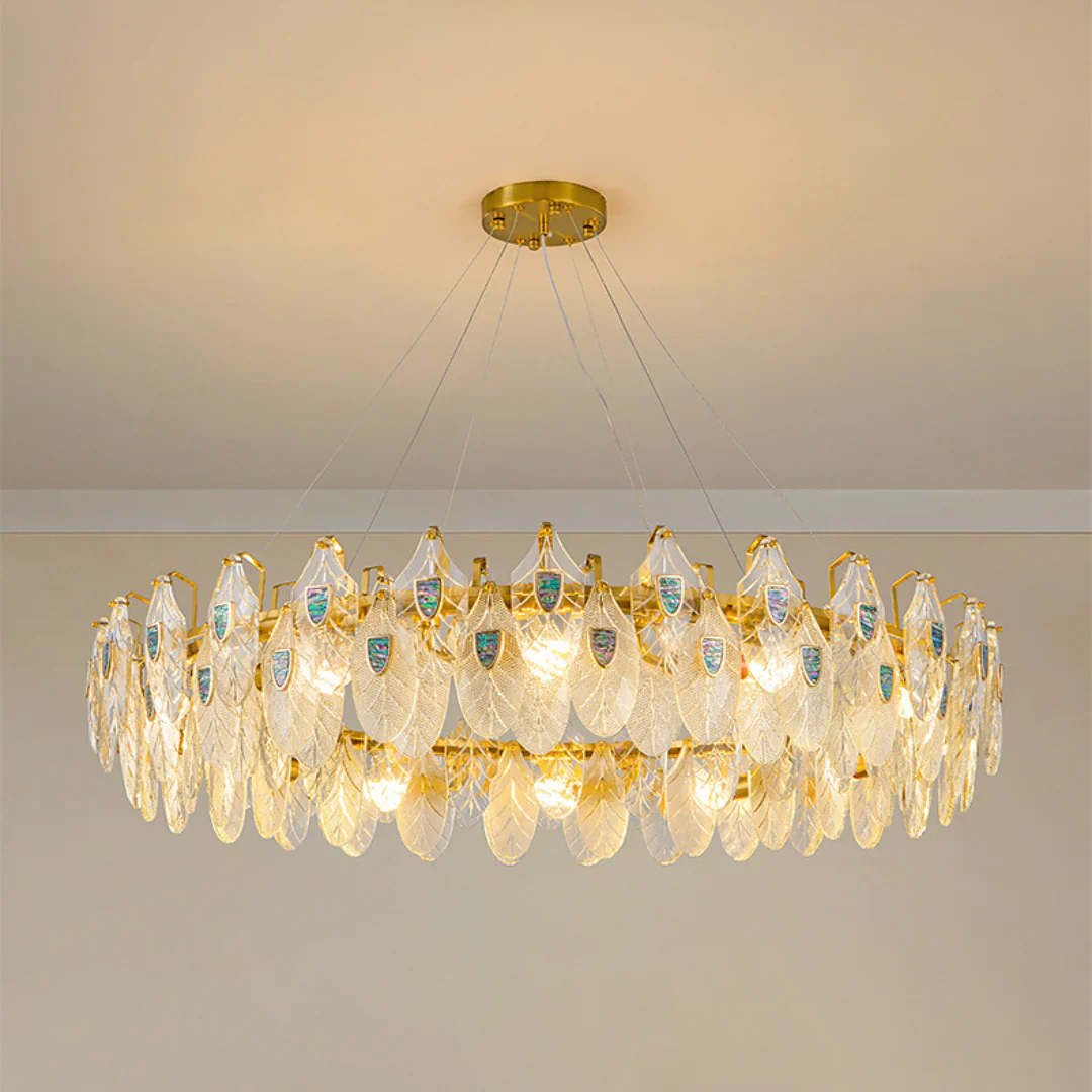 Feather Crystal Abalone Chandelier - Image 18