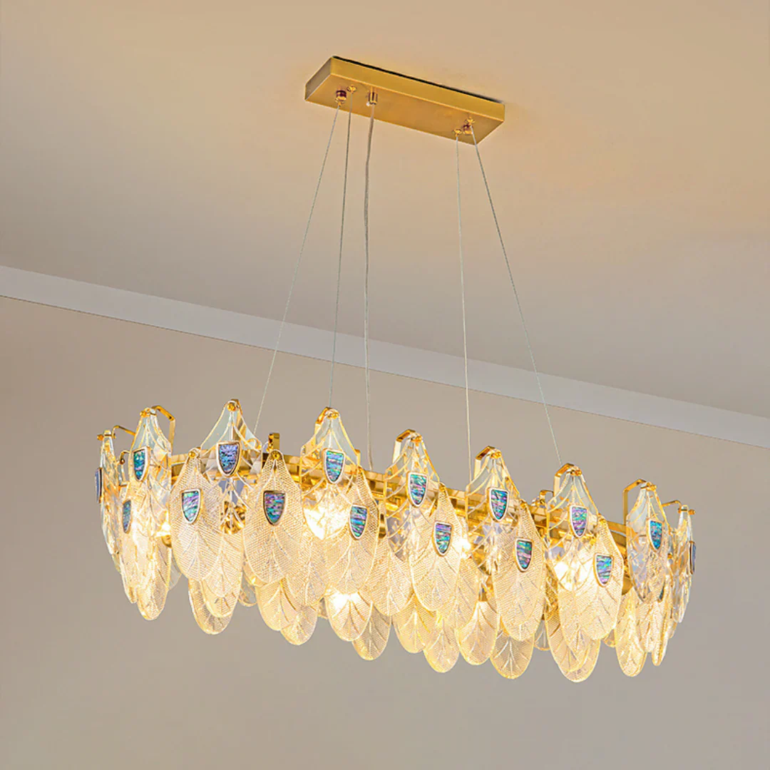 Feather Crystal Abalone Chandelier - Image 19