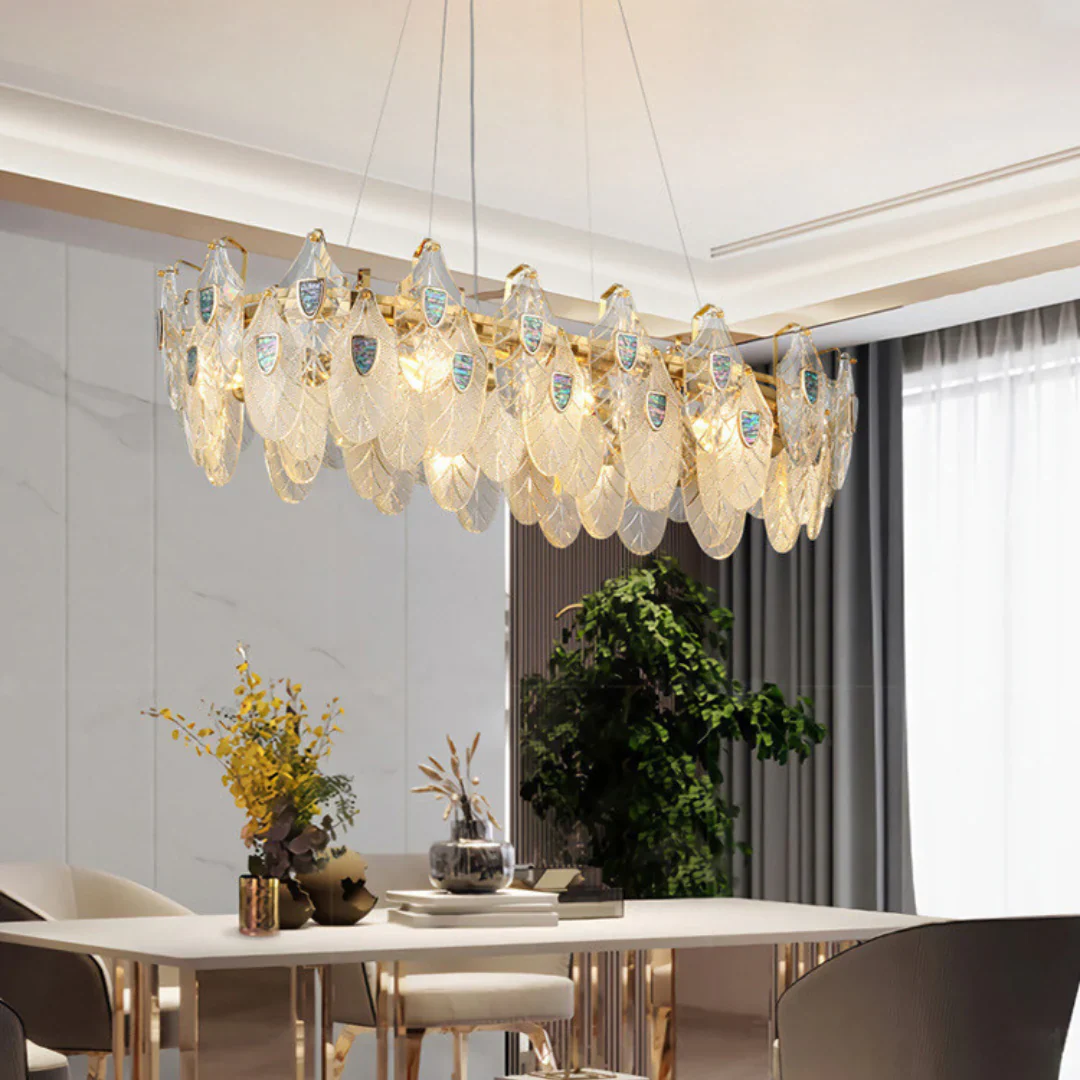 Feather Crystal Abalone Chandelier - Image 4