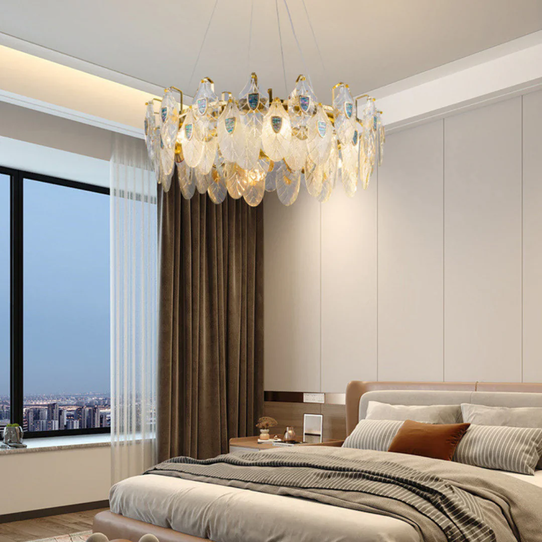 Feather Crystal Abalone Chandelier - Image 7