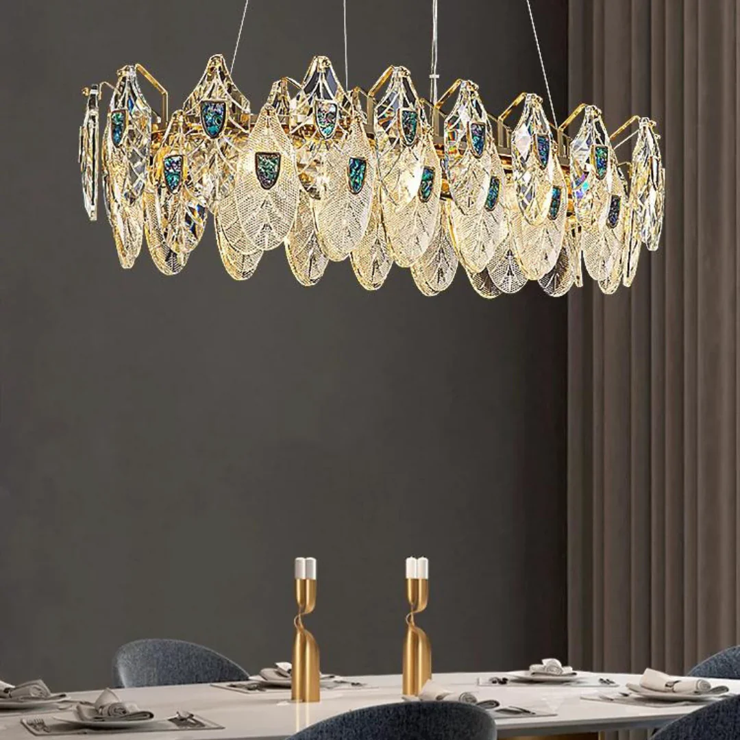 Feather Crystal Abalone Chandelier - Image 8