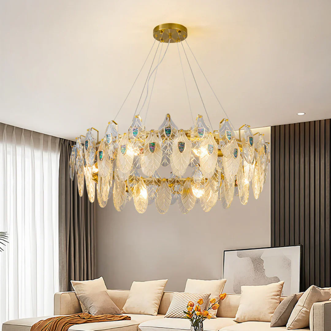 Feather Crystal Abalone Chandelier - Image 9
