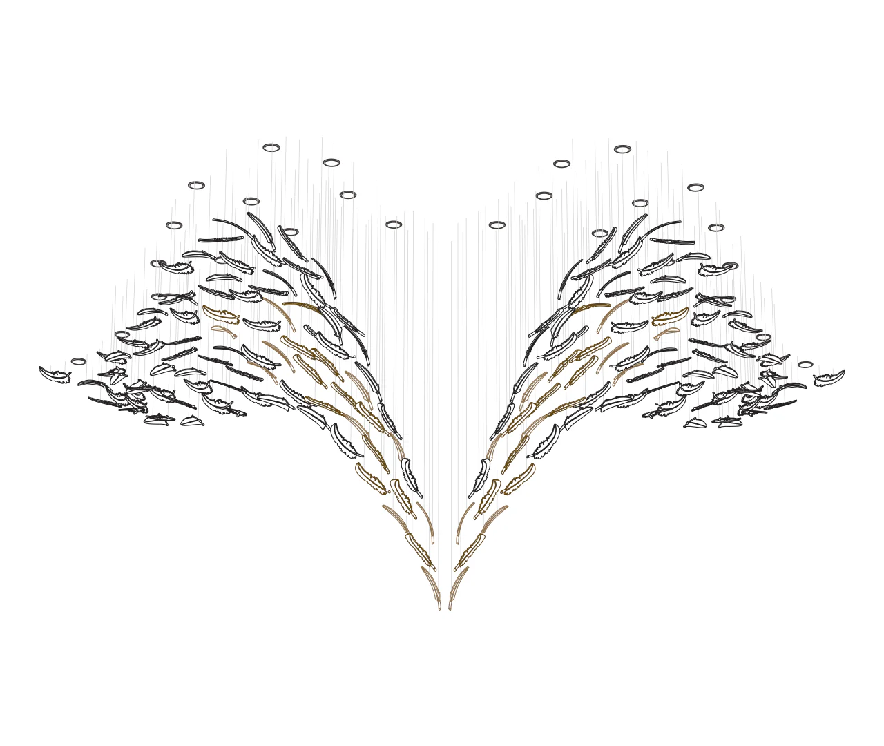 Feather Handblown Glass Chandelier - Image 6