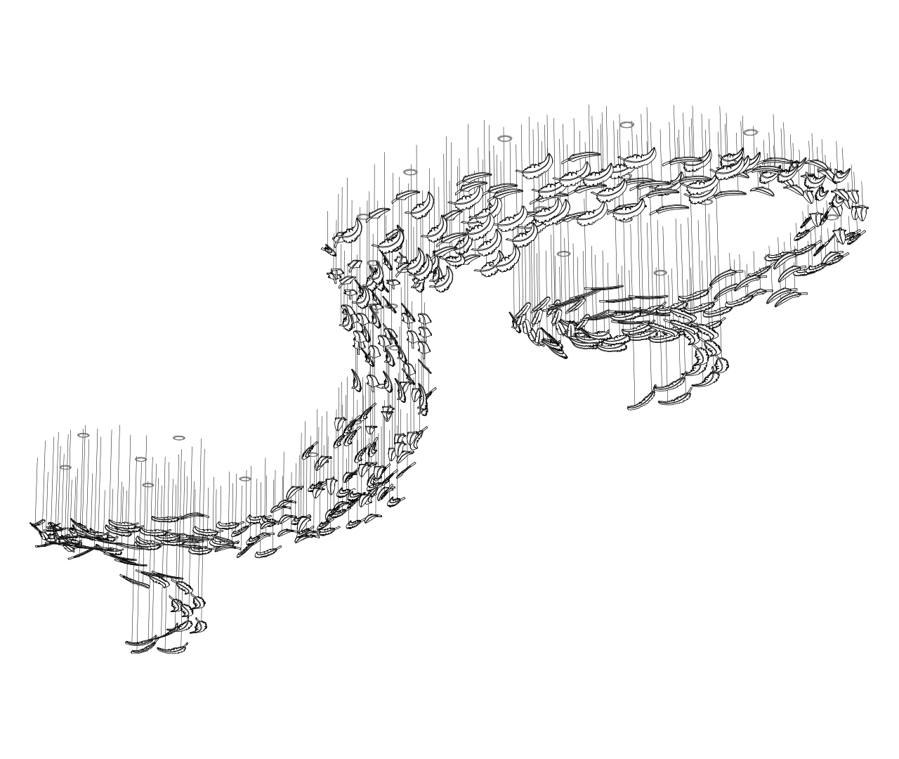 Feather Handblown Glass Chandelier - Image 9