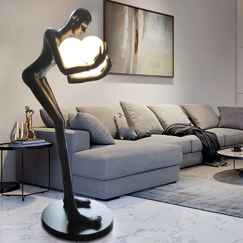 Figure Holding Ball Sculpture Floor Lamp - Image 6