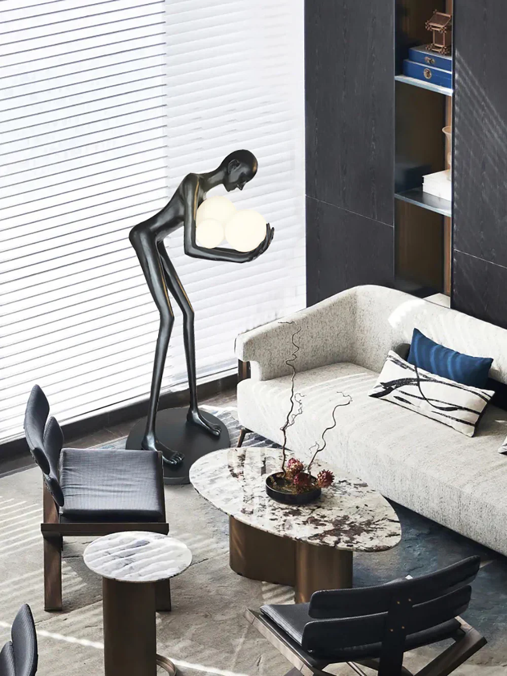 Figure Holding Ball Sculpture Floor Lamp - Image 8