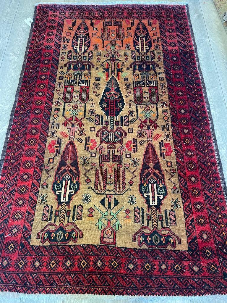 Fine Vintage Wool Baluch Rug 6x4 ft - Image 5