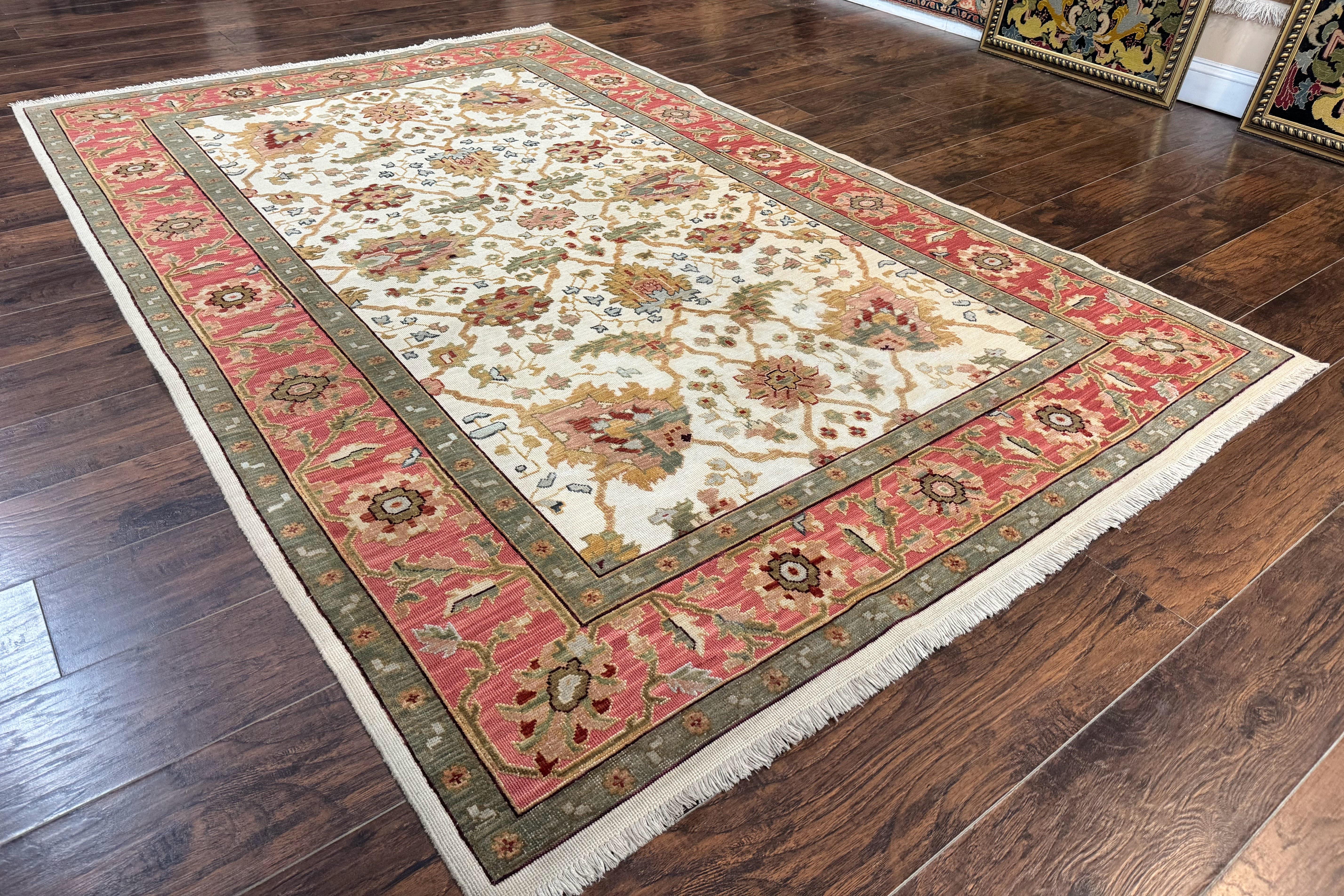 Flatweave Soumak Rug 6x9, Nourison Rug, Wool Handmade, Floral, Ivory - Image 2