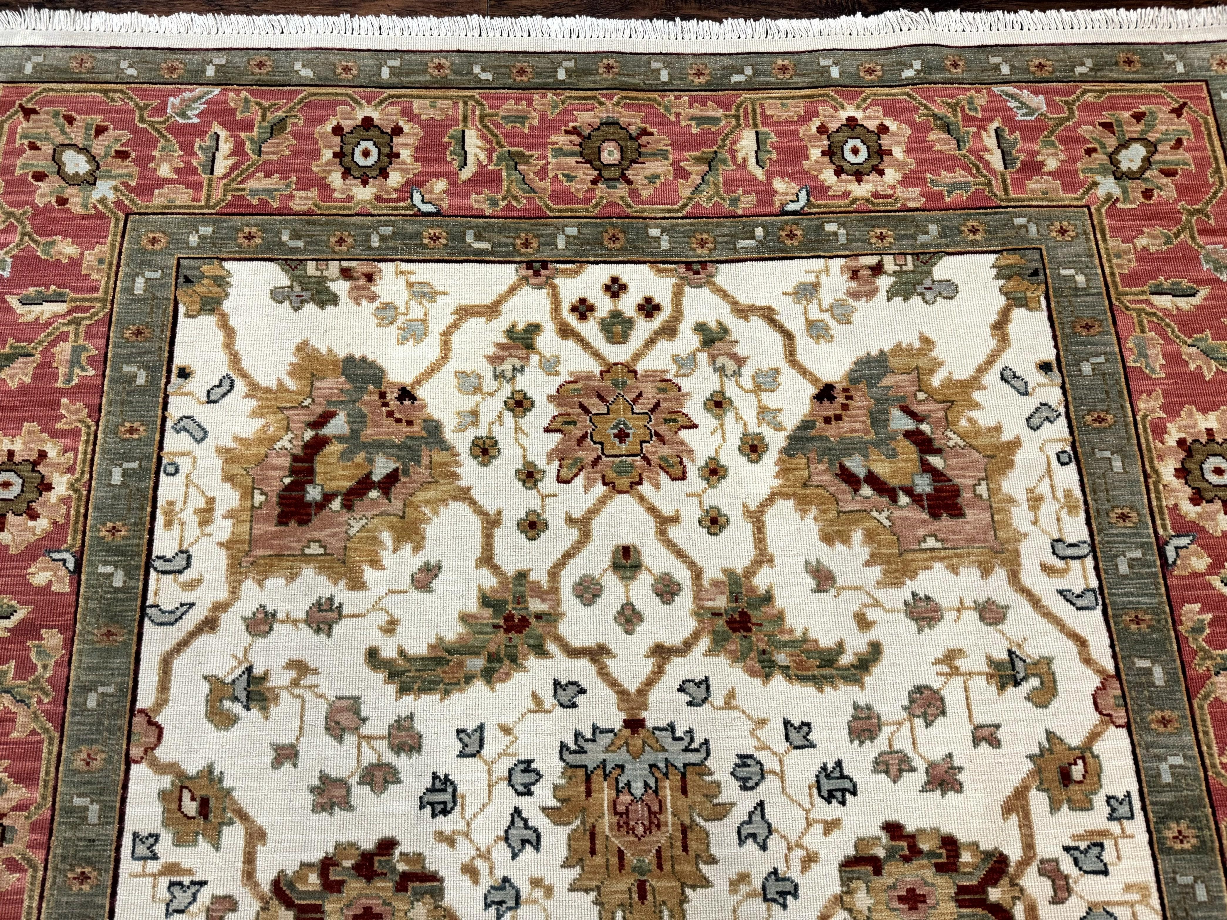 Flatweave Soumak Rug 6x9, Nourison Rug, Wool Handmade, Floral, Ivory - Image 3