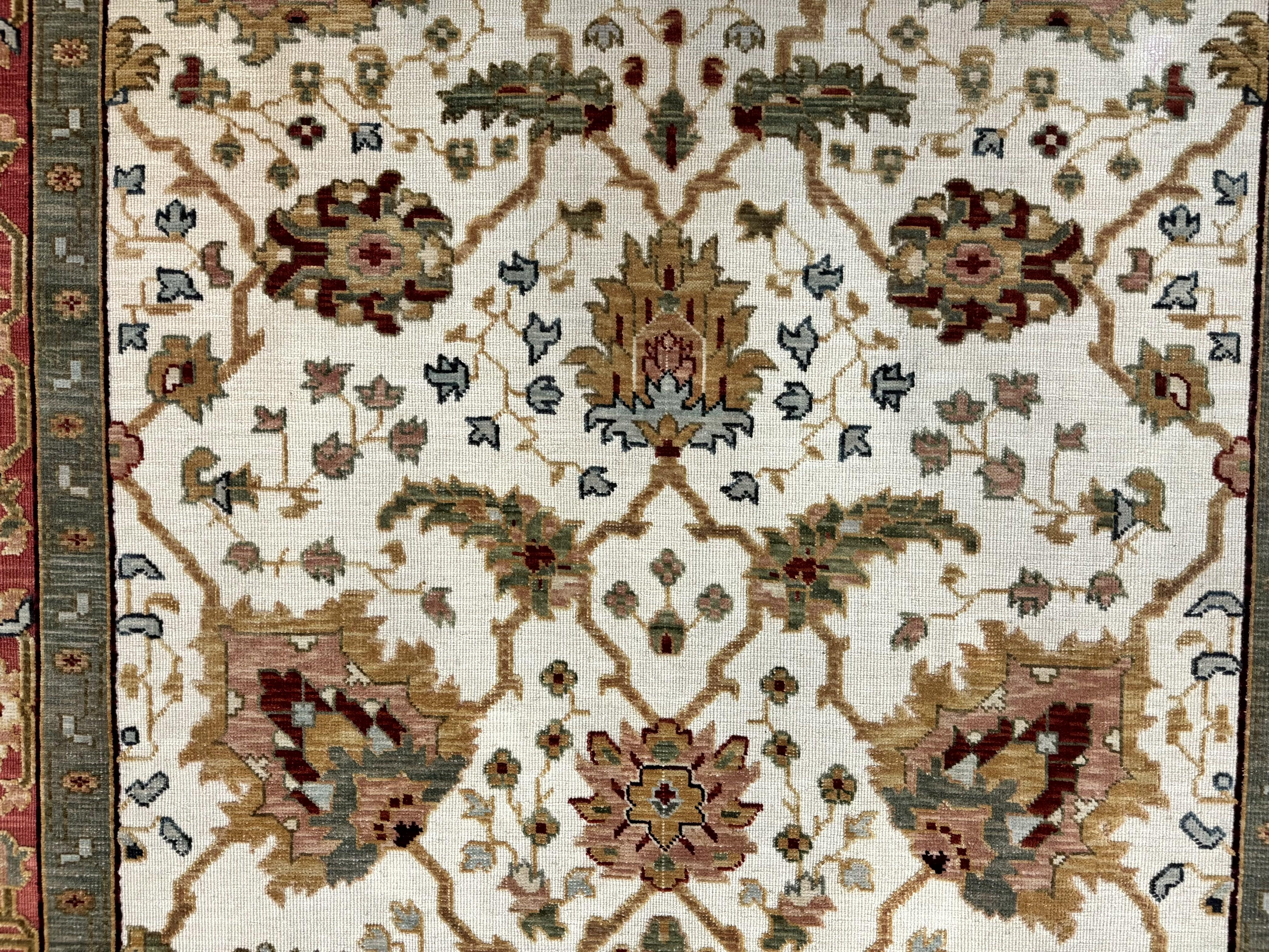 Flatweave Soumak Rug 6x9, Nourison Rug, Wool Handmade, Floral, Ivory - Image 4