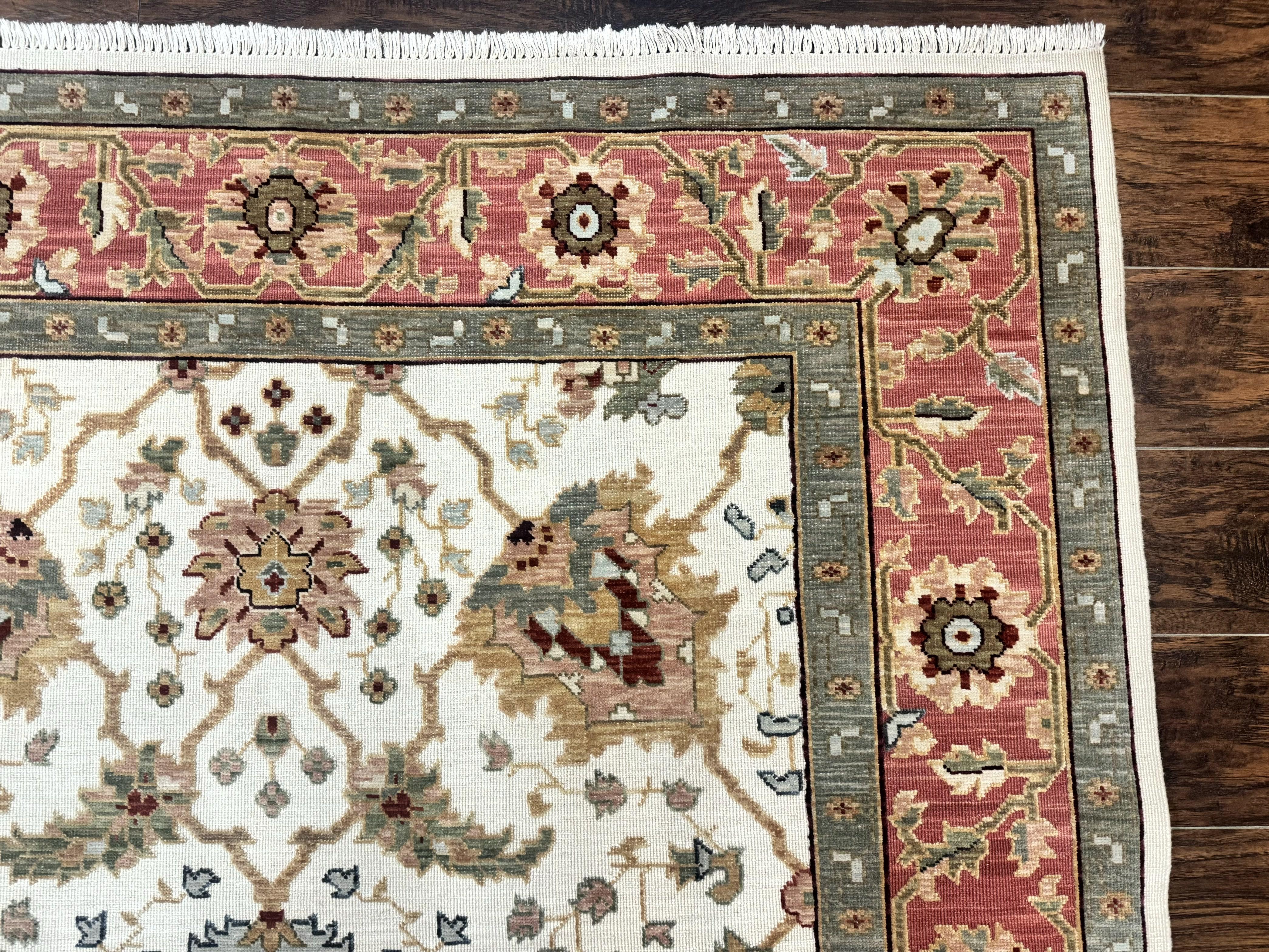 Flatweave Soumak Rug 6x9, Nourison Rug, Wool Handmade, Floral, Ivory - Image 7