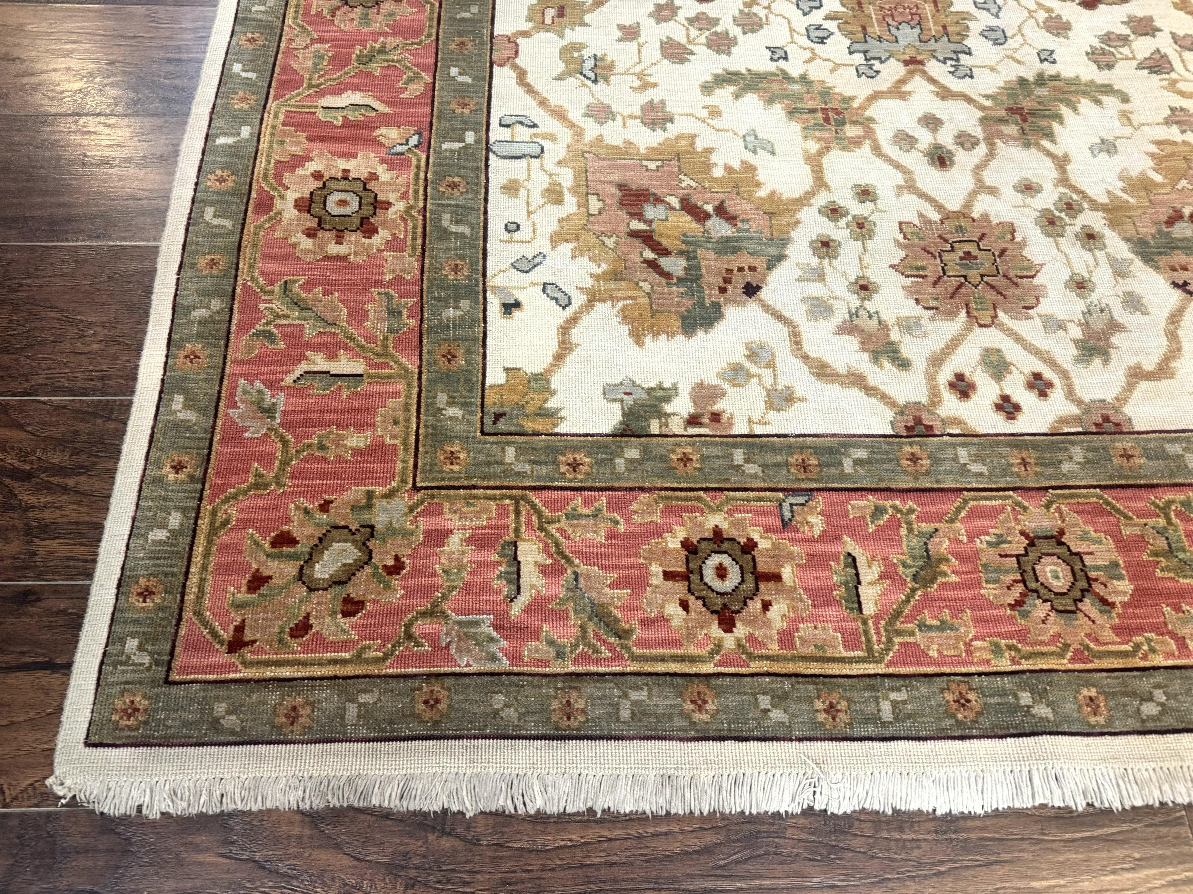 Flatweave Soumak Rug 6x9, Nourison Rug, Wool Handmade, Floral, Ivory - Image 8
