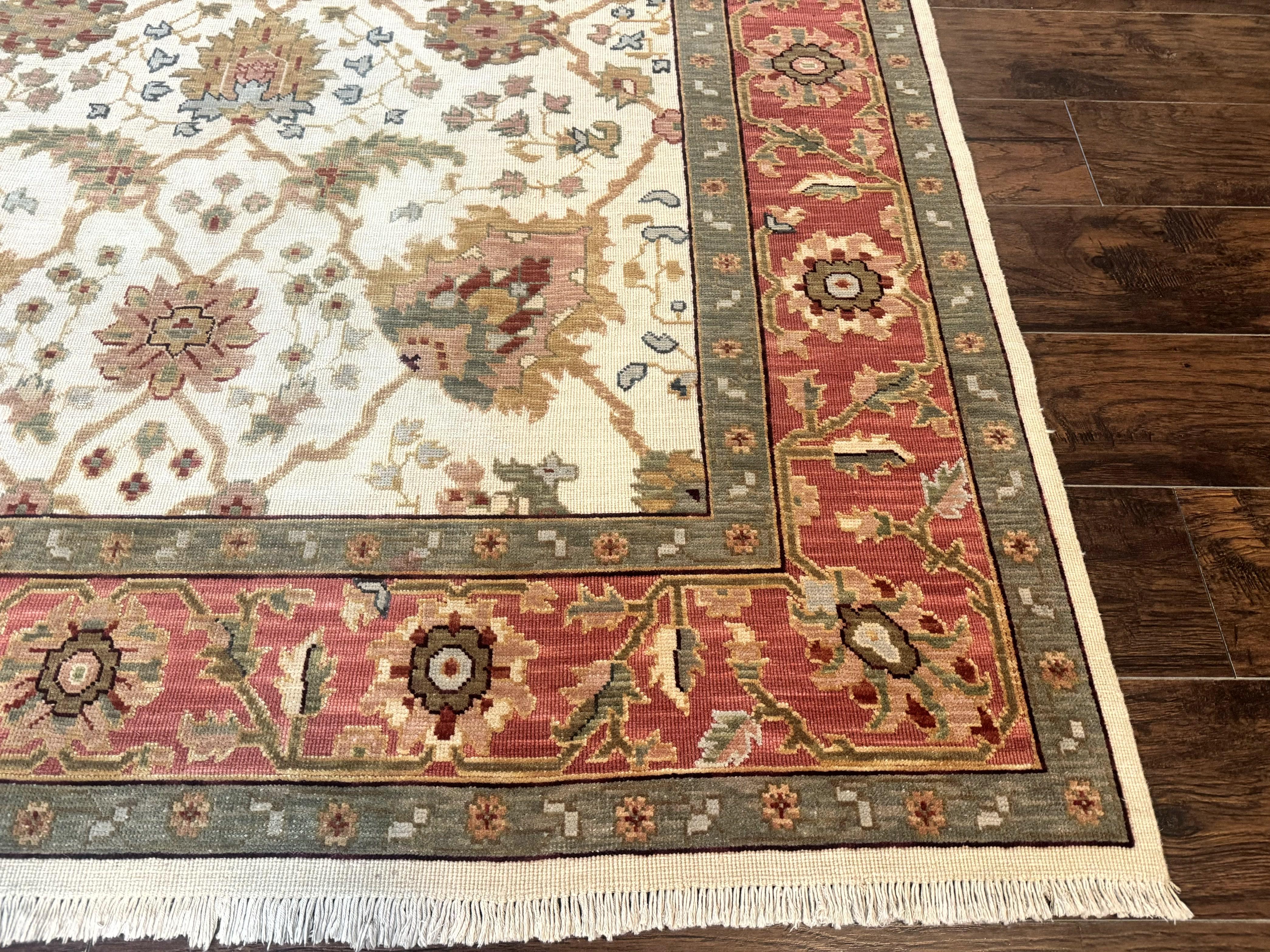 Flatweave Soumak Rug 6x9, Nourison Rug, Wool Handmade, Floral, Ivory - Image 9