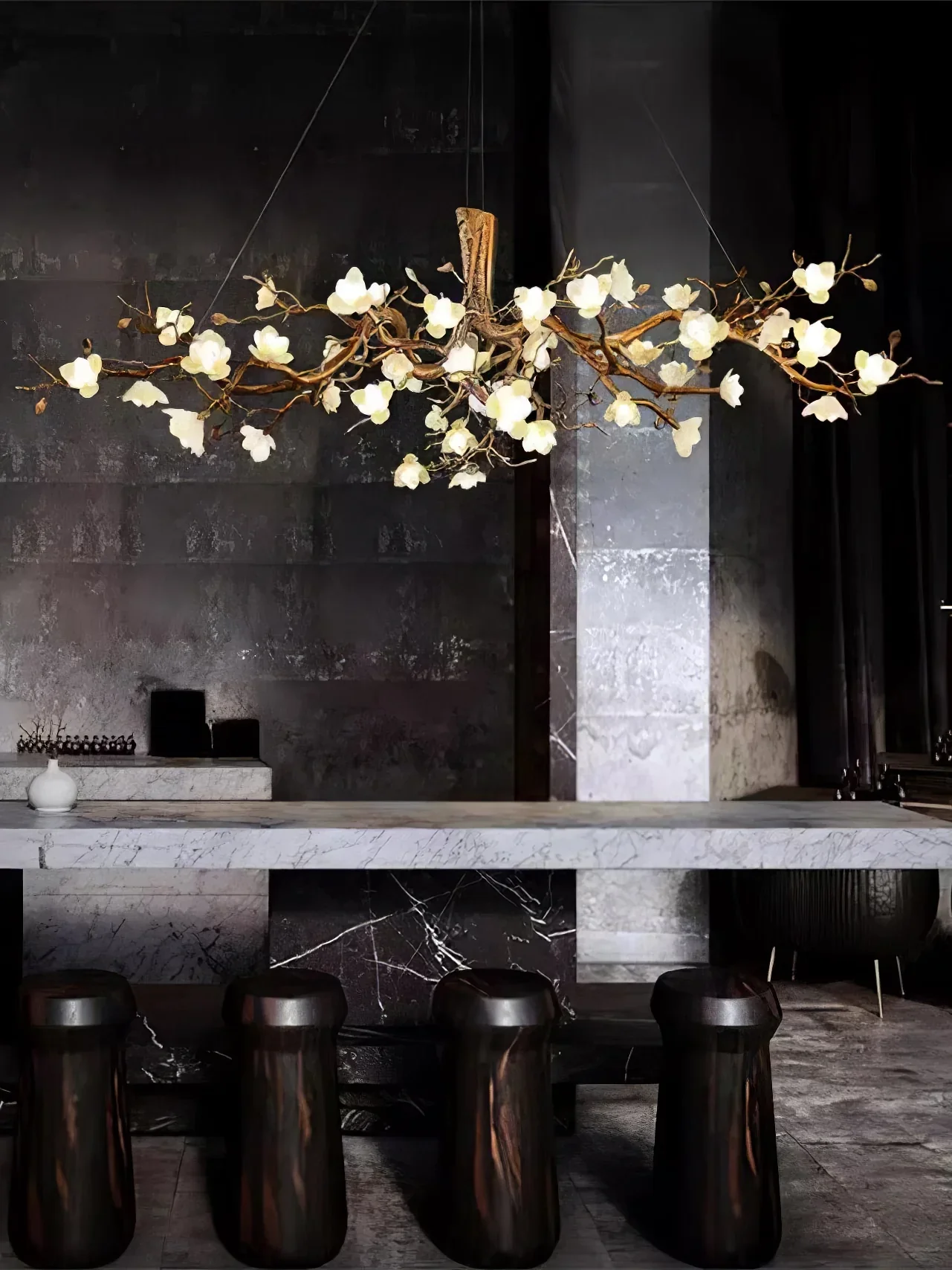 Flower Bloom Branch Brass Chandelier - Image 24