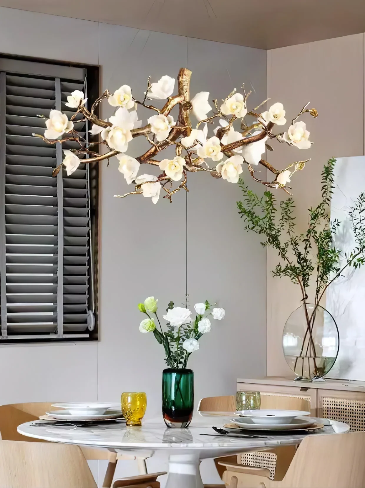Flower Bloom Branch Brass Chandelier - Image 27
