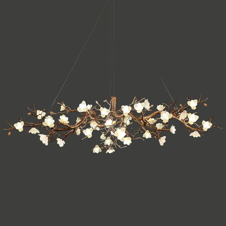 Flower Bloom Branch Brass Chandelier - Image 33