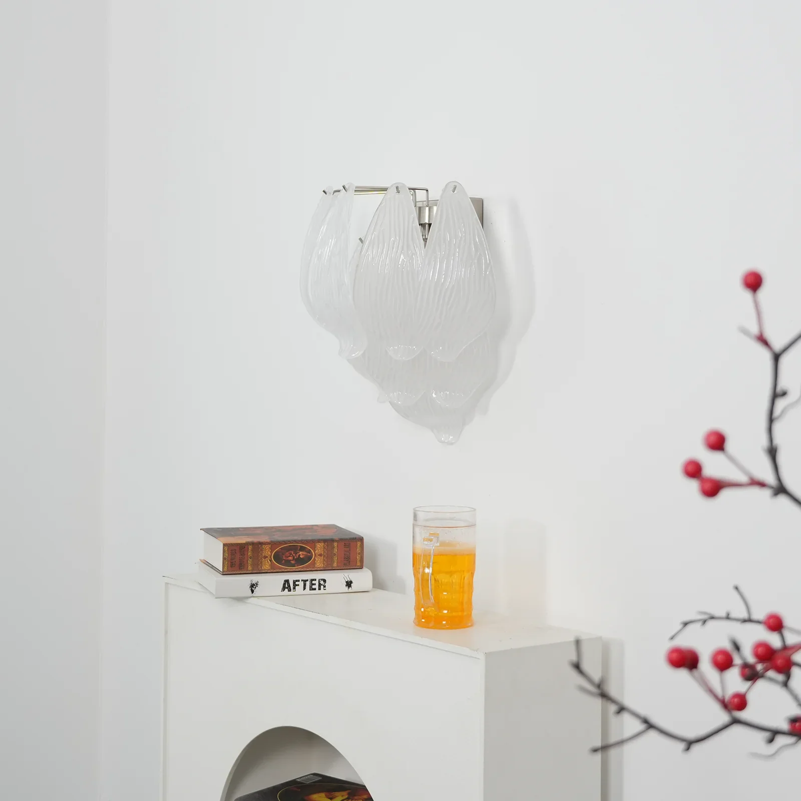 Frosted Petal Glass Wall Light - Image 5