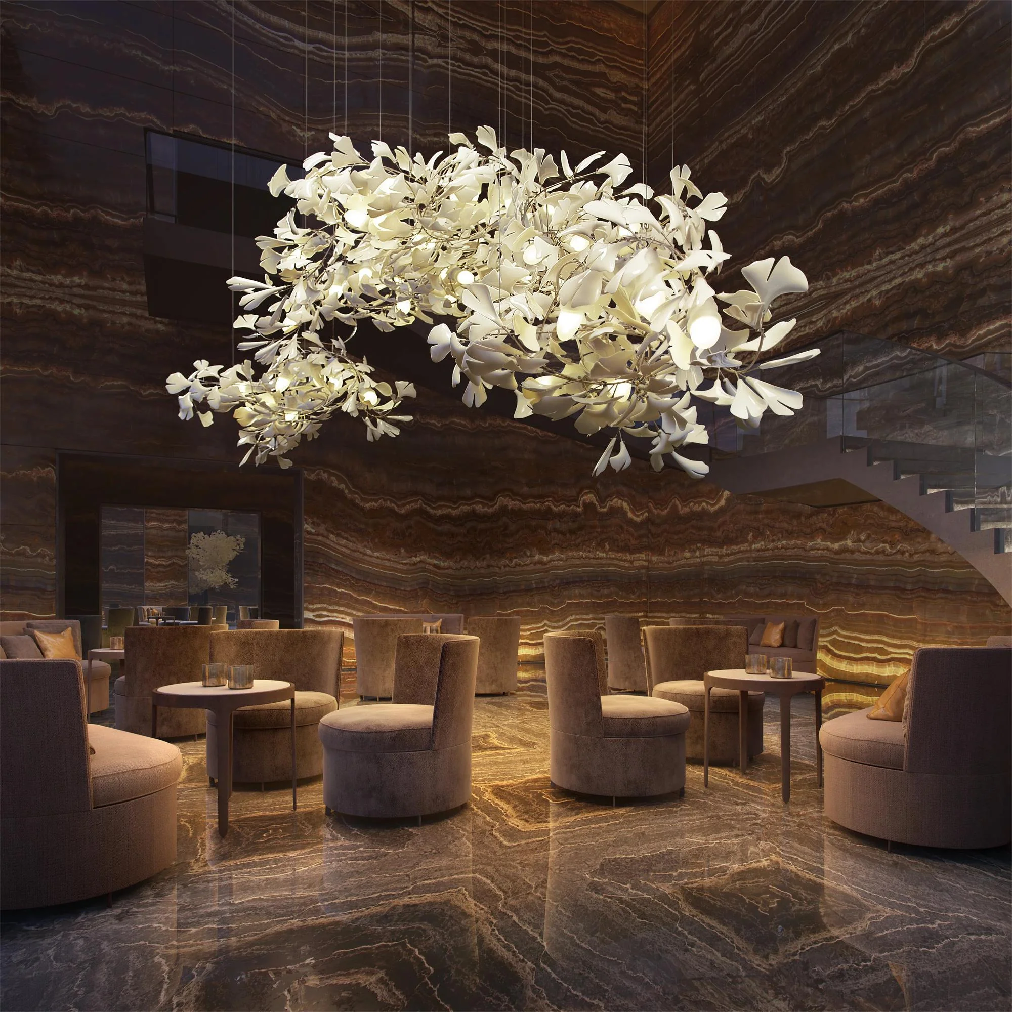 Gingko Ceramic Chandelier C - Image 23