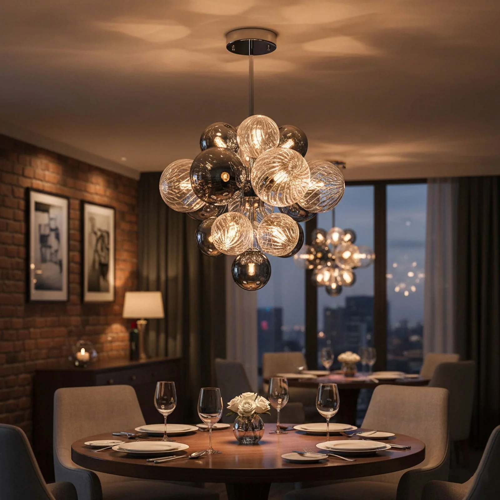Glass Bubble Chandelier - Image 2
