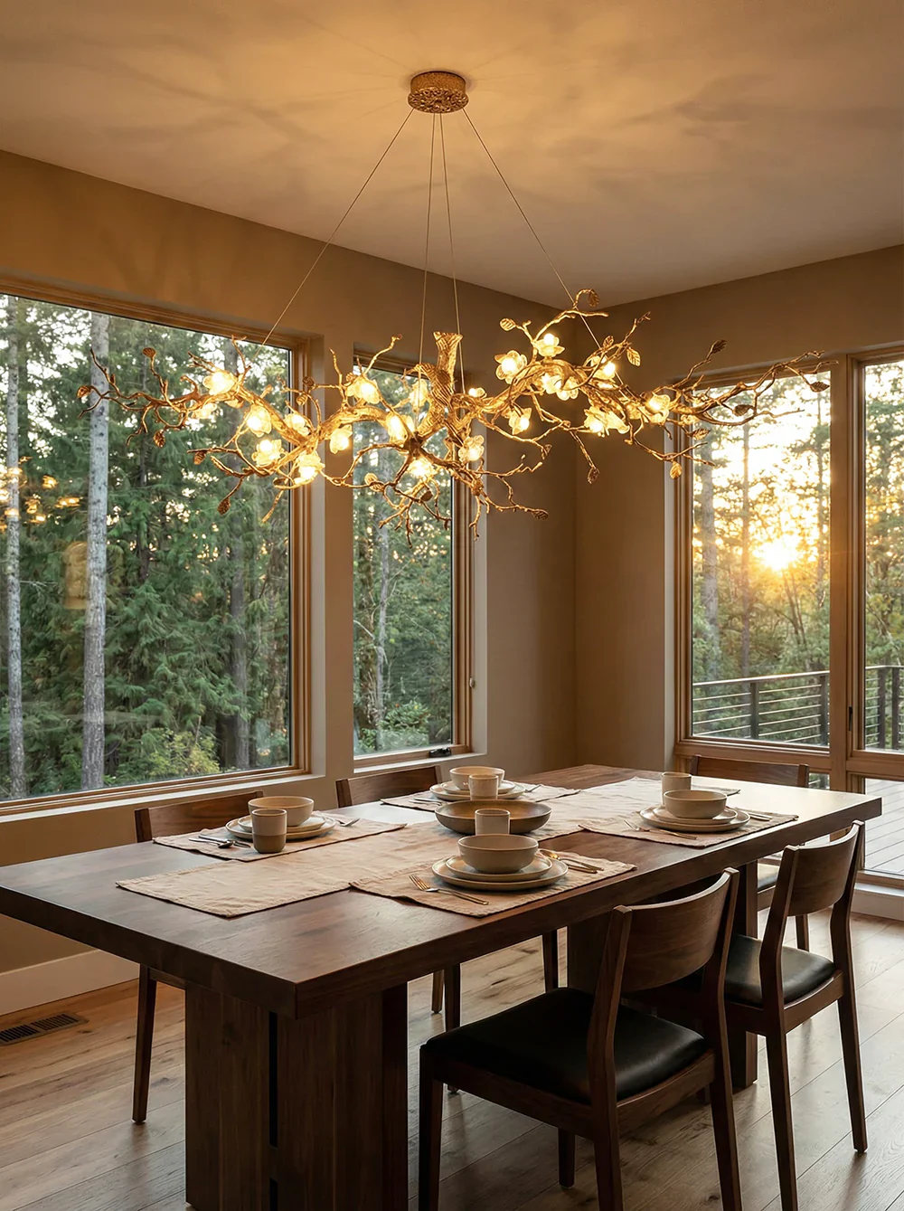 Glass Flower Tree Branch Chandelier - Image 2