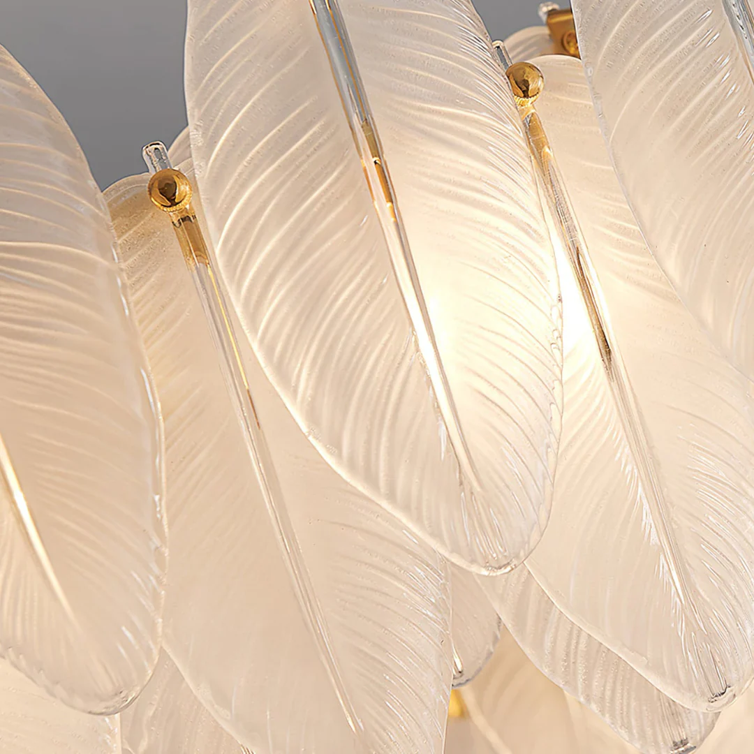 Glass Frosted Feather Chandelier - Image 11