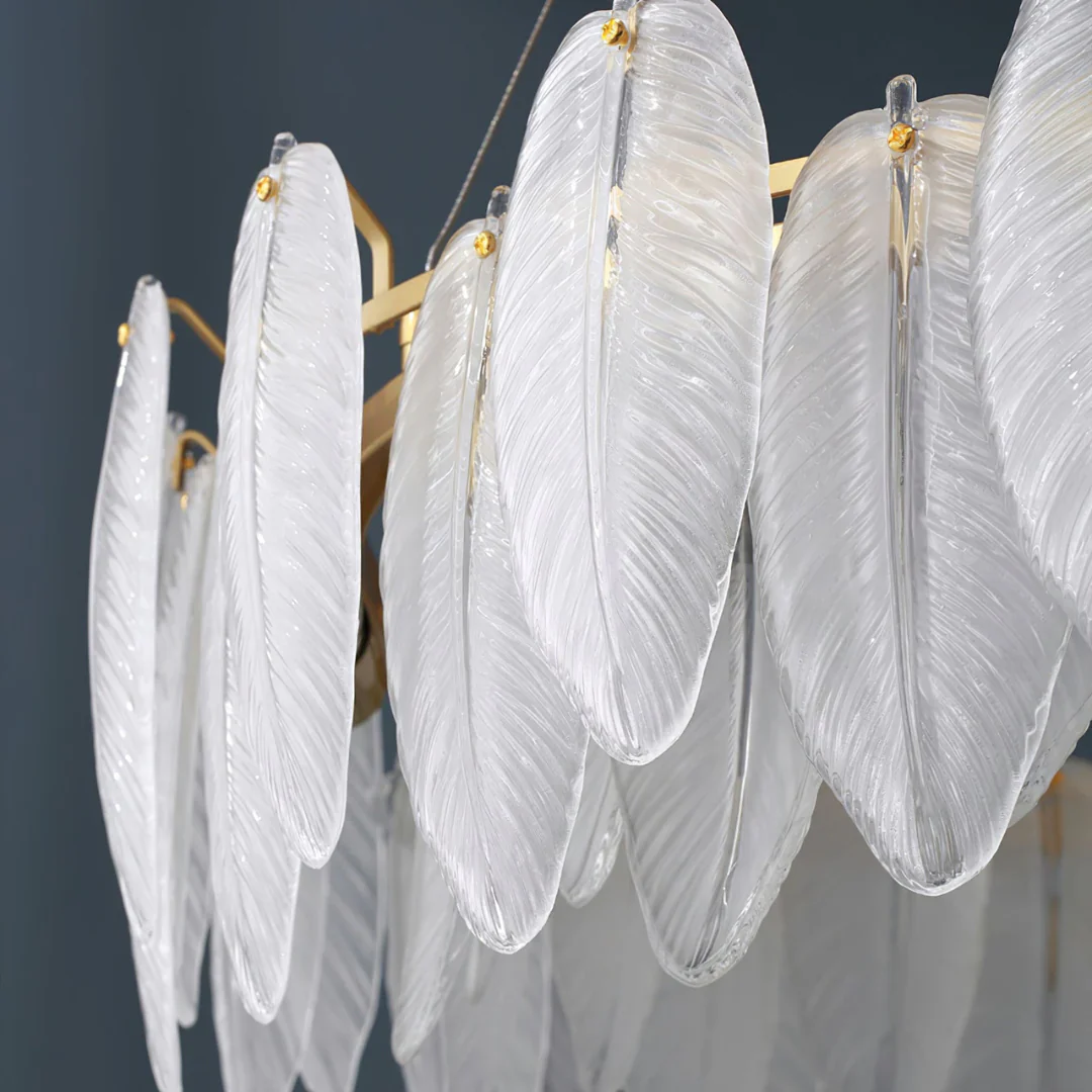 Glass Frosted Feather Chandelier - Image 12