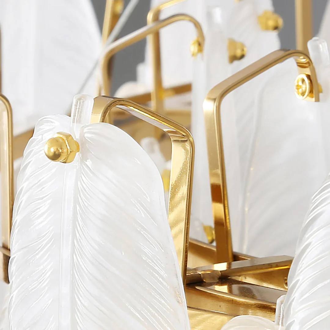 Glass Frosted Feather Chandelier - Image 13